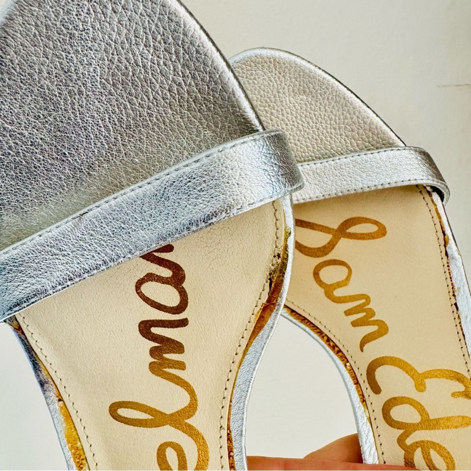 Sam Edelman SAM EDELMAN Metallic Silver Strap $180 Stiletto Sandals Heel Size US 8.5 / IT 38.5 - 12 Thumbnail