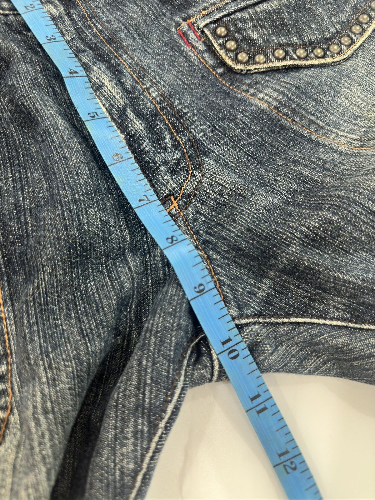 Japanese Brand Rupert The Difference Japan Patchworked Studded Jeans Size US 31 - 17 Thumbnail