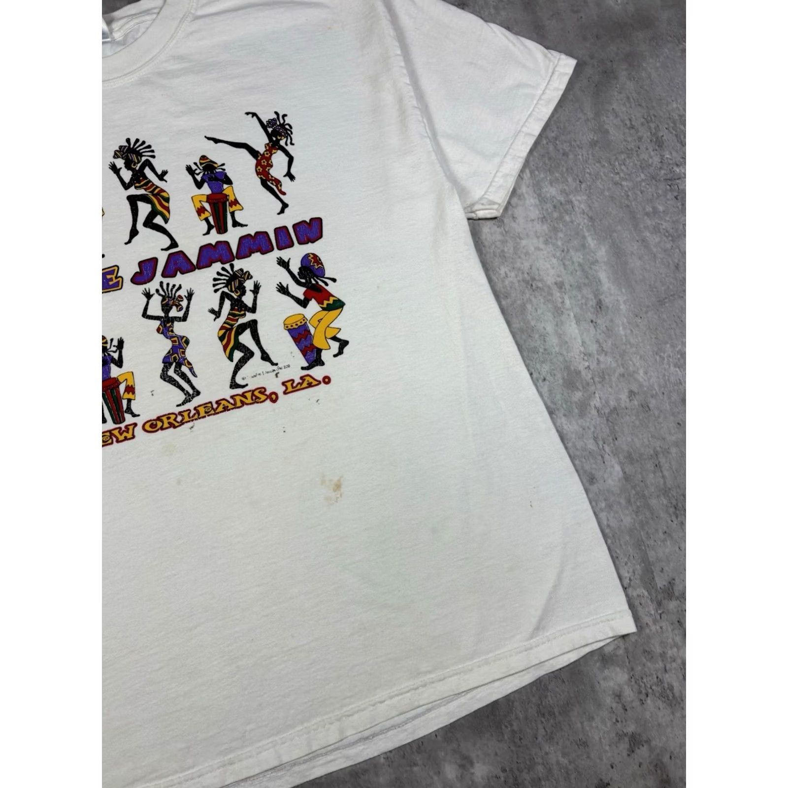 Gildan VINTAGE Jamaican 90s Frestival Party Graphic Tee XL White Gildan T-Shirt Men Crew Neck Short Sleeve Cotton Ring Spun Preshrunk Size US XL / EU 56 / 4 - 3 Thumbnail