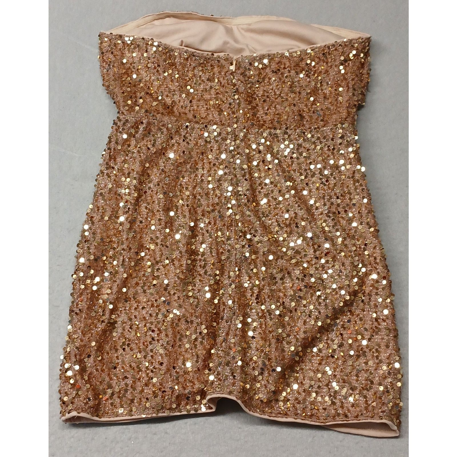 Shein Shein (Large) Women's Rose Gold Sequins Cocktail Dress Size L / US 10 / IT 46 - 6 Thumbnail