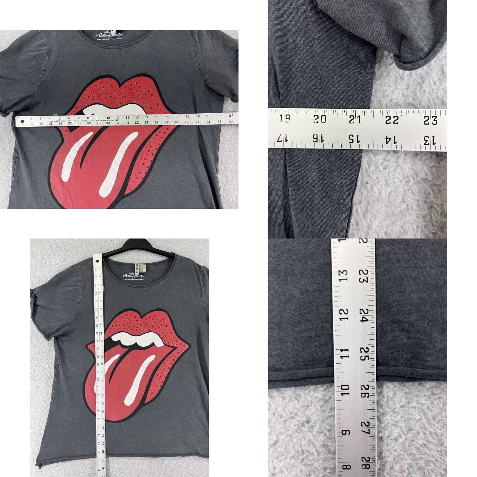 Vintage Rolling Stones Shirt Womens L Gray Polyester Blend Short Sleeve Round Neck T-Shirt Music Rock Casual Womens Size L / US 10 / IT 46 - 9 Thumbnail