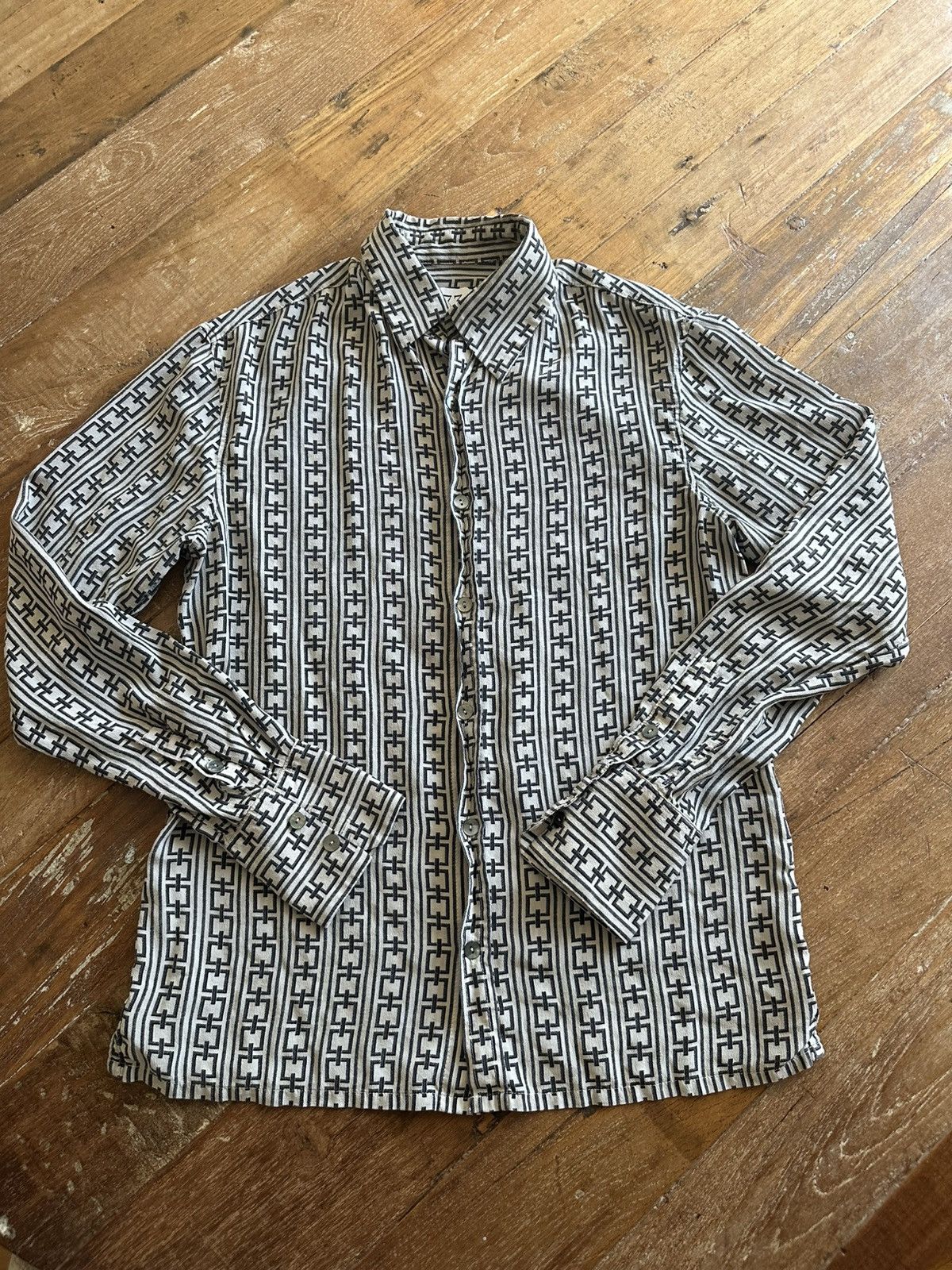 Other 73 London Beige and Black Button Shirt Size US XXS / EU 40 - 1 Thumbnail