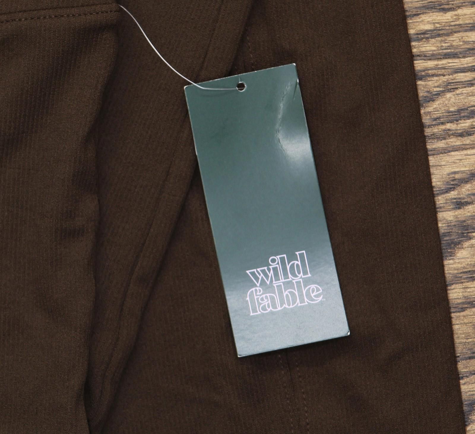 Designer Nwt Wild Fable Ribbed Flare Leggings 90903157 Dark Brown Xs Size 26" / US 2 / IT 38 - 3 Thumbnail
