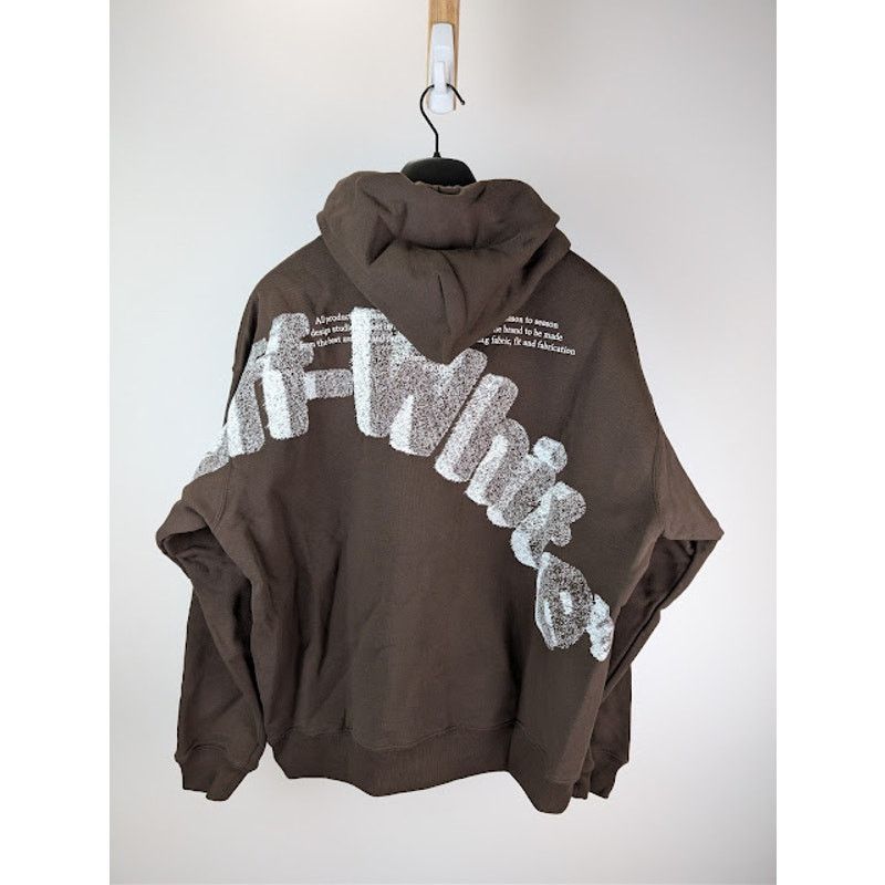 Off-White o1rshd1 Logo Skate Hoodie in Chocolate / White Size US M / EU 48-50 / 2 - 16 Thumbnail