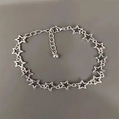 Other Silver Color Grunge Stars Link bracelet Size ONE SIZE - 2 Thumbnail