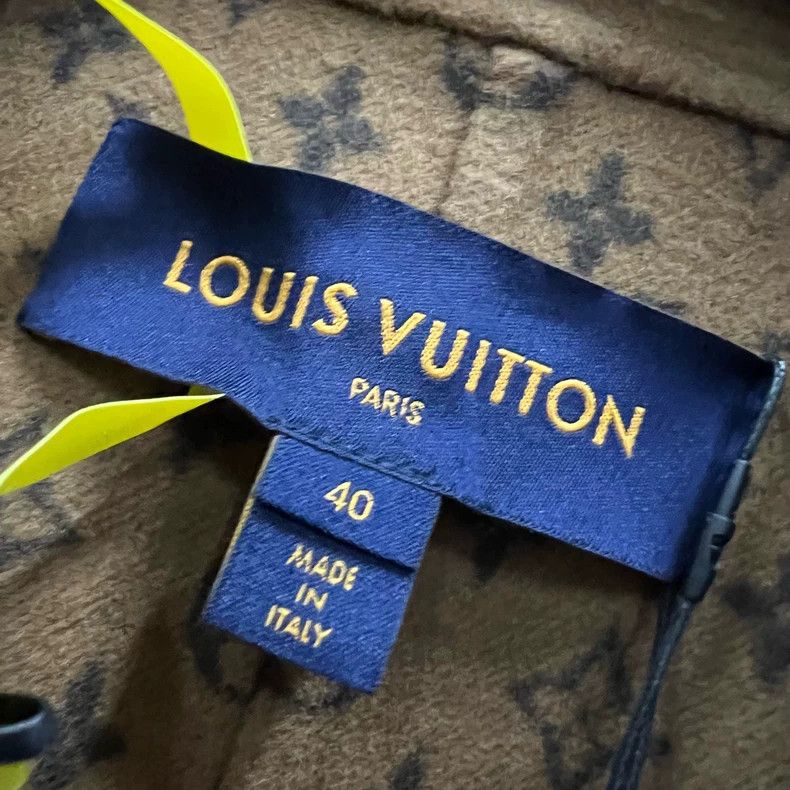 Louis Vuitton Louis Vuitton Brown wool coat with full print of presbyopia Size US XXS / EU 40 - 6 Thumbnail