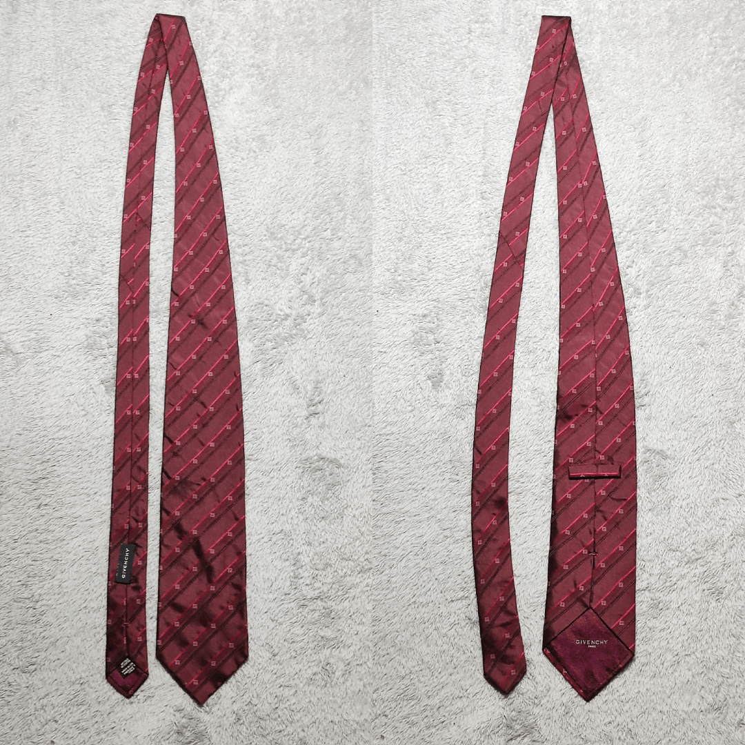 Givenchy Givenchy burgundy silk-cotton classic diagonal stripes 4G Size 30 - 3 Thumbnail