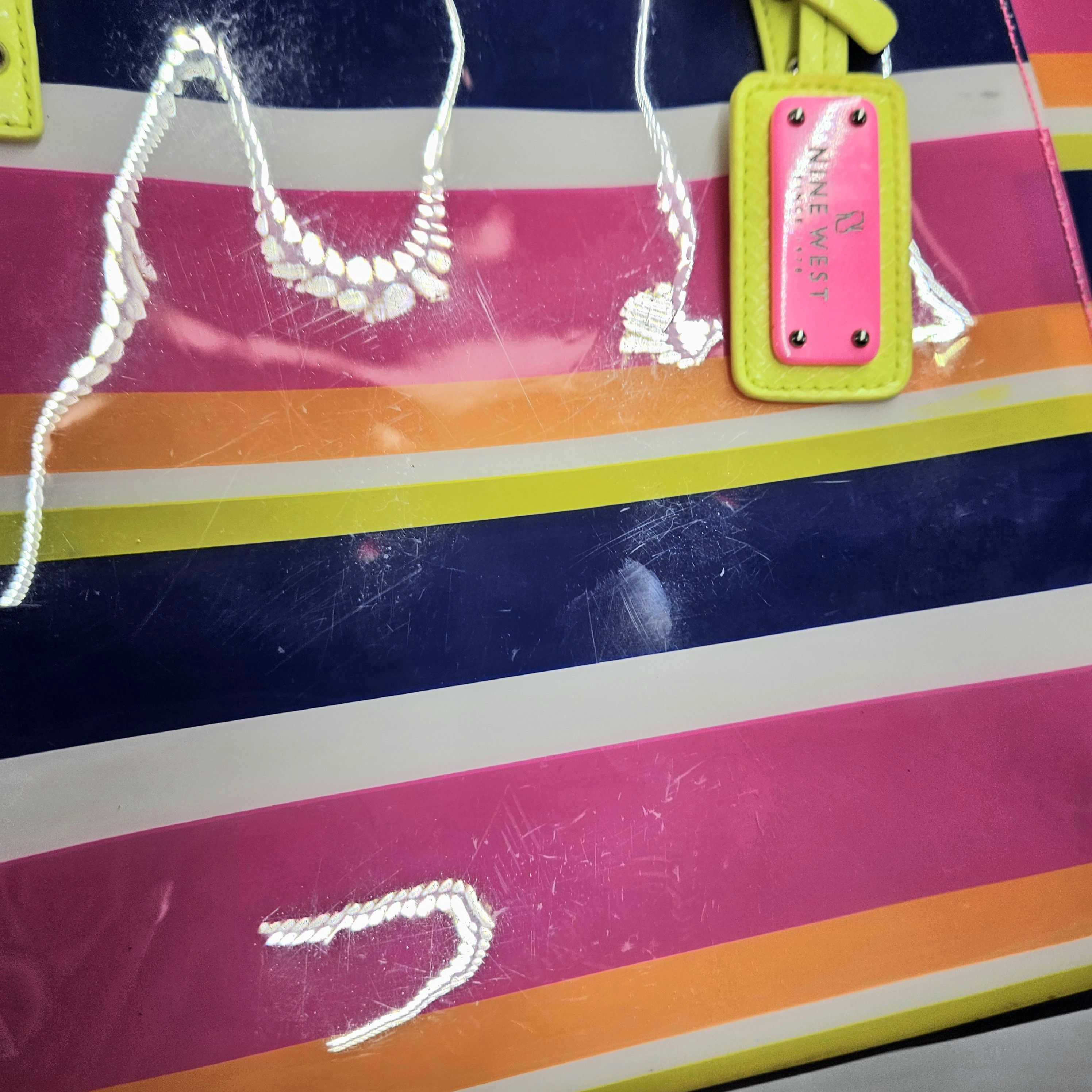 Nine West Nine West 11x11x5.5" Tote Bag Plastic Double Handles Rainbow Size ONE SIZE - 13 Thumbnail