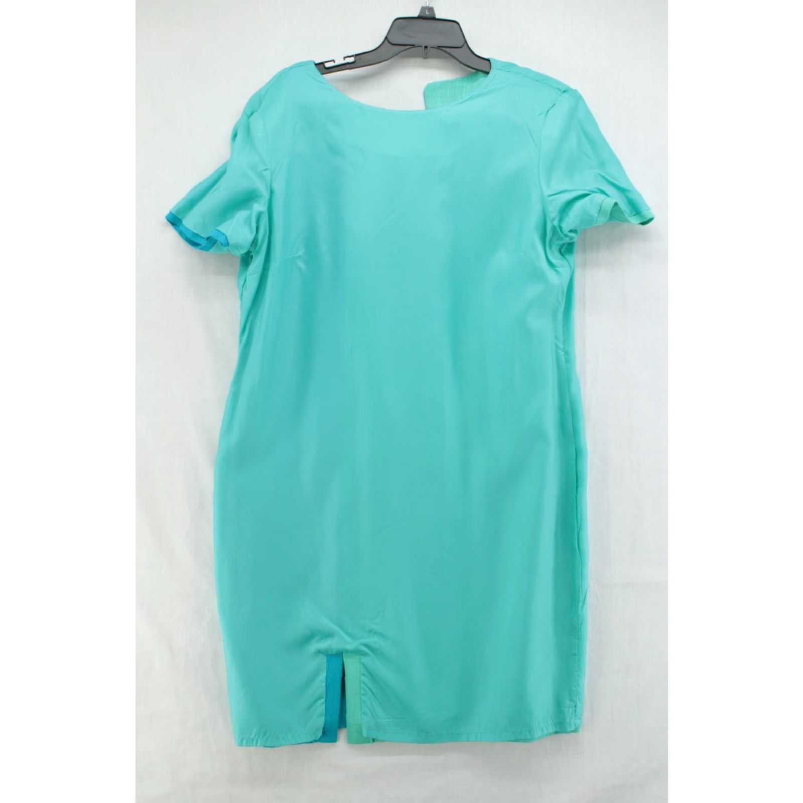 Etro VTG Spenser Jeremy Dress Women Colorblock Short Sleeve Lined Midi 12 Old Money Bohemian Retro Green Blue Zipper Button Size 34" / US 12 / IT 48 - 5 Thumbnail