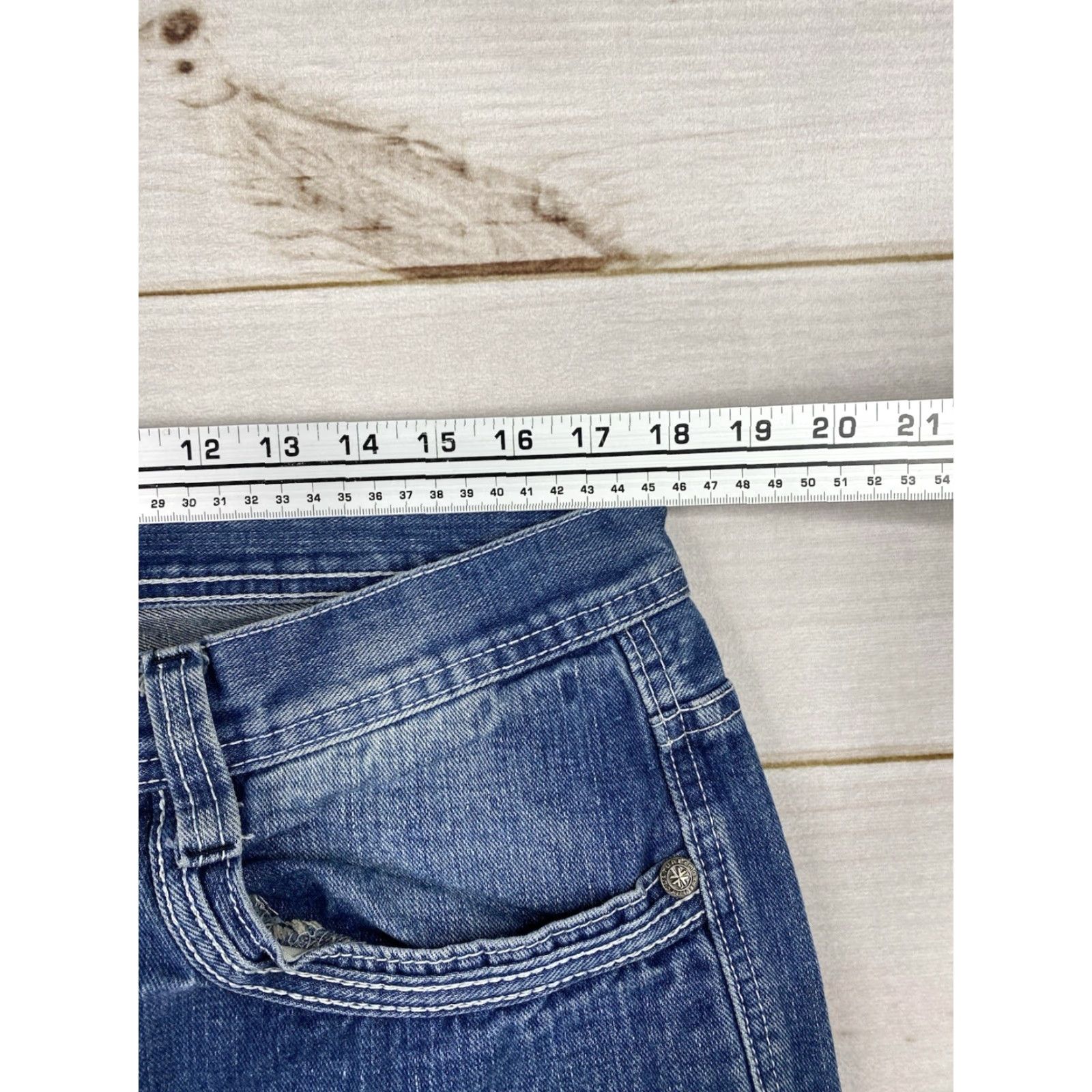 Vintage Modern Culture Jeans 5-Pocket Denim Distressed Pockets Size 38/32 Men's Blue Stone Wash Made in China / Regular Fit Size US 38 / EU 54 - 4 Thumbnail