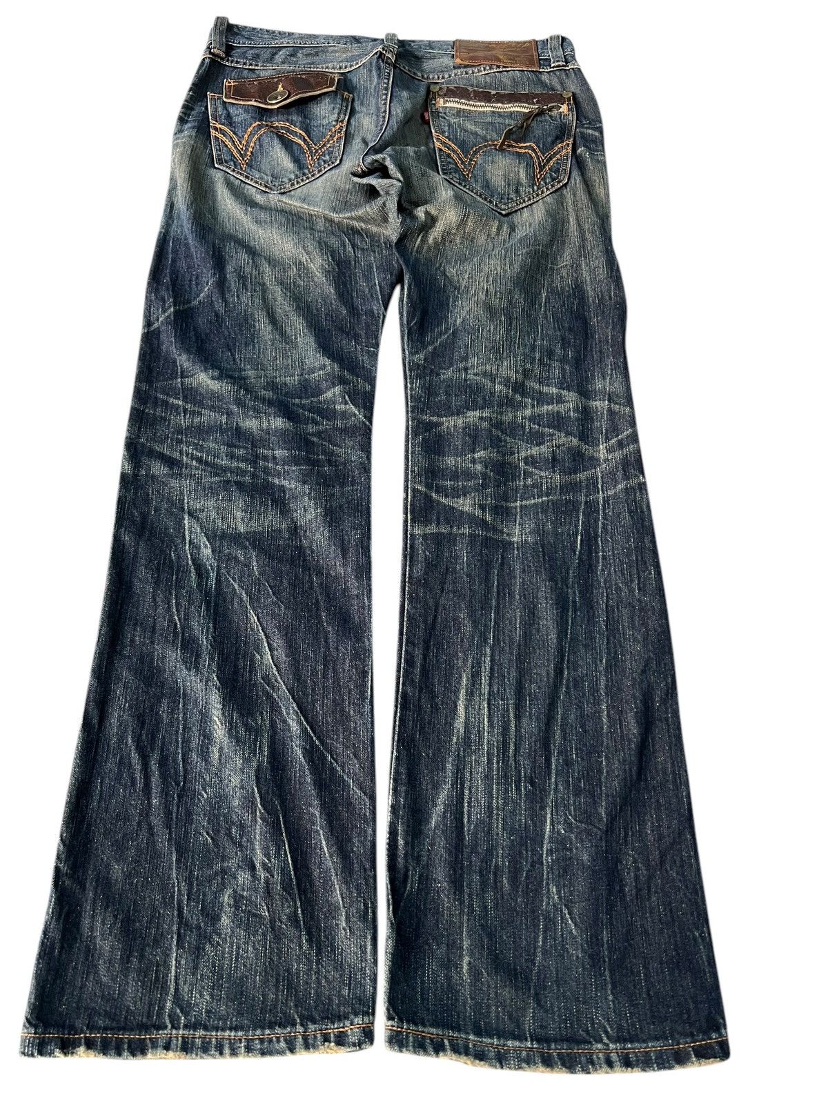 Edwin × If Six Was Nine × Le Grande Bleu (L.G.B.) 💥FLARE💥VINTAGE EDWIN 503 BLUE TRIP NICE DESIGN Size US 33 - 2 Thumbnail