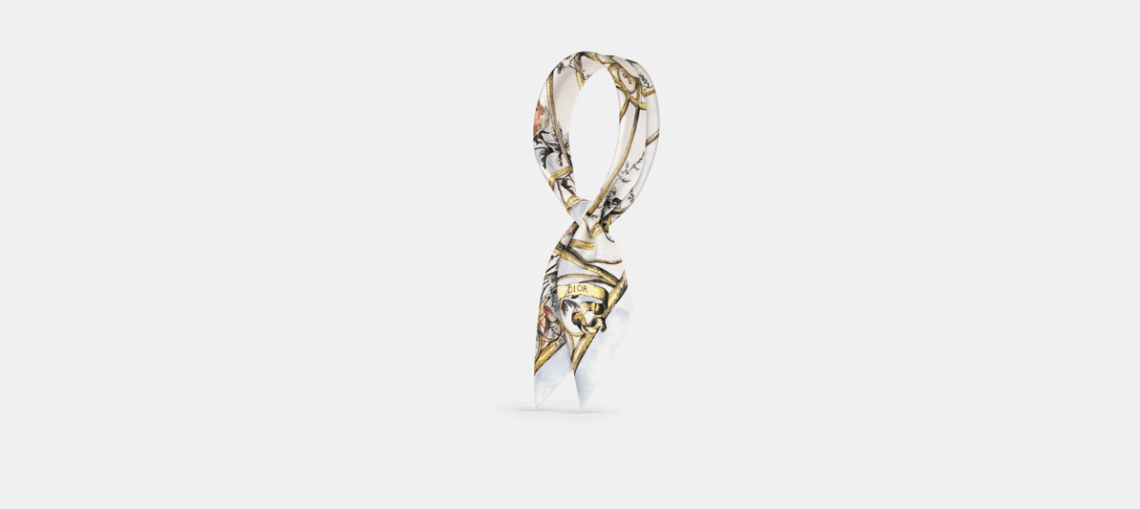 Dior o1w1db10424 Size: OS Dior Square Scarf in White/Gray Size ONE SIZE - 2 Thumbnail