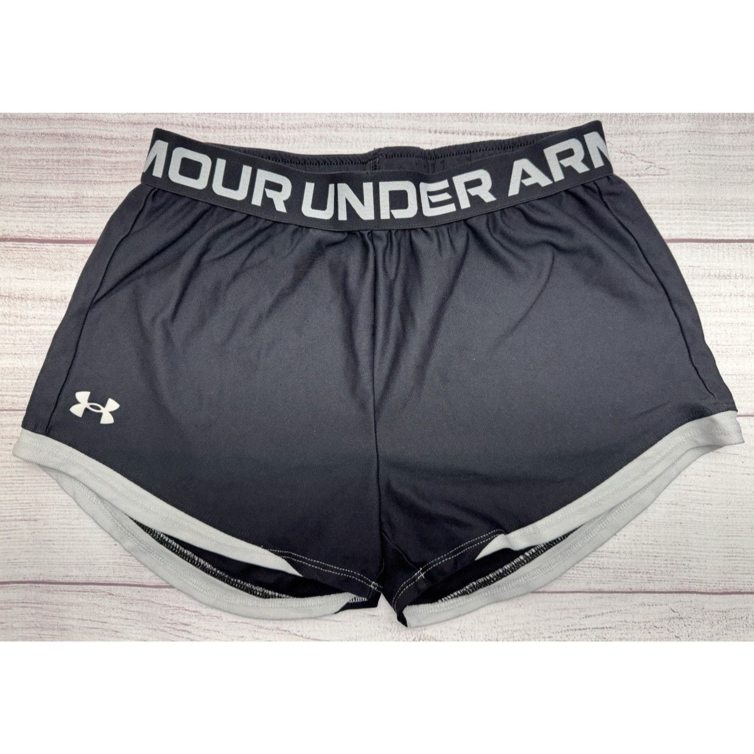 Under Armour UNDER ARMOUR Girl's Youth Large (L) Shorts Black Print w Log Size 34" / US 12 / IT 48 - 1 Thumbnail