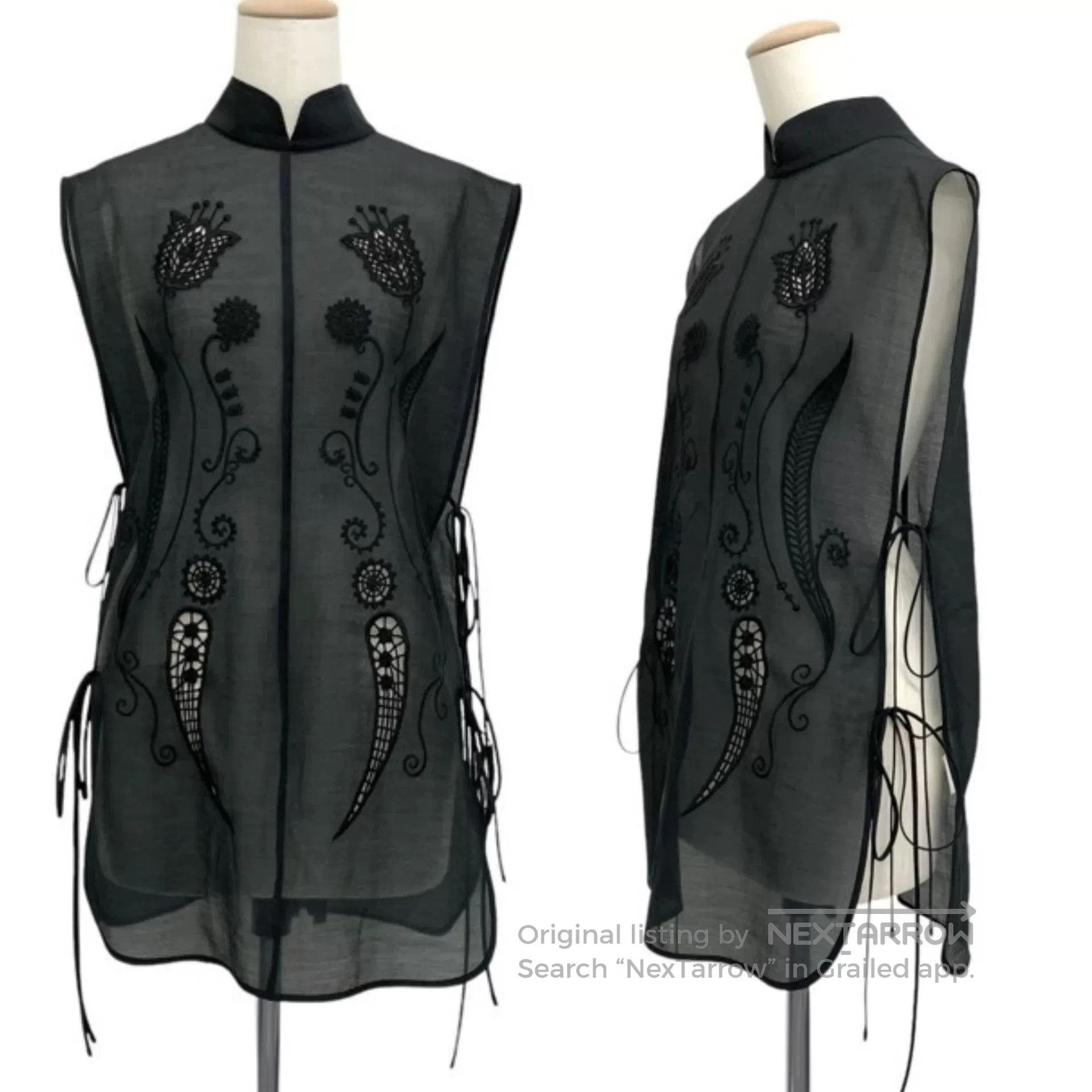 Other Black Embroidered Sheer Vest Top. Size M / US 6-8 / IT 42-44 - 1 Thumbnail