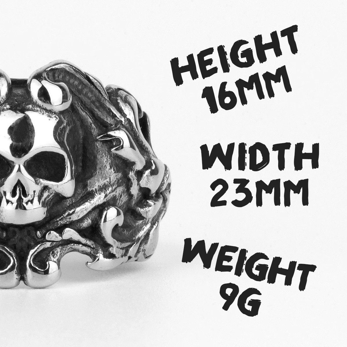 Jewelry Petal Skull Ring Streetwear Jewelry Fashion Gift Size ONE SIZE - 6 Thumbnail