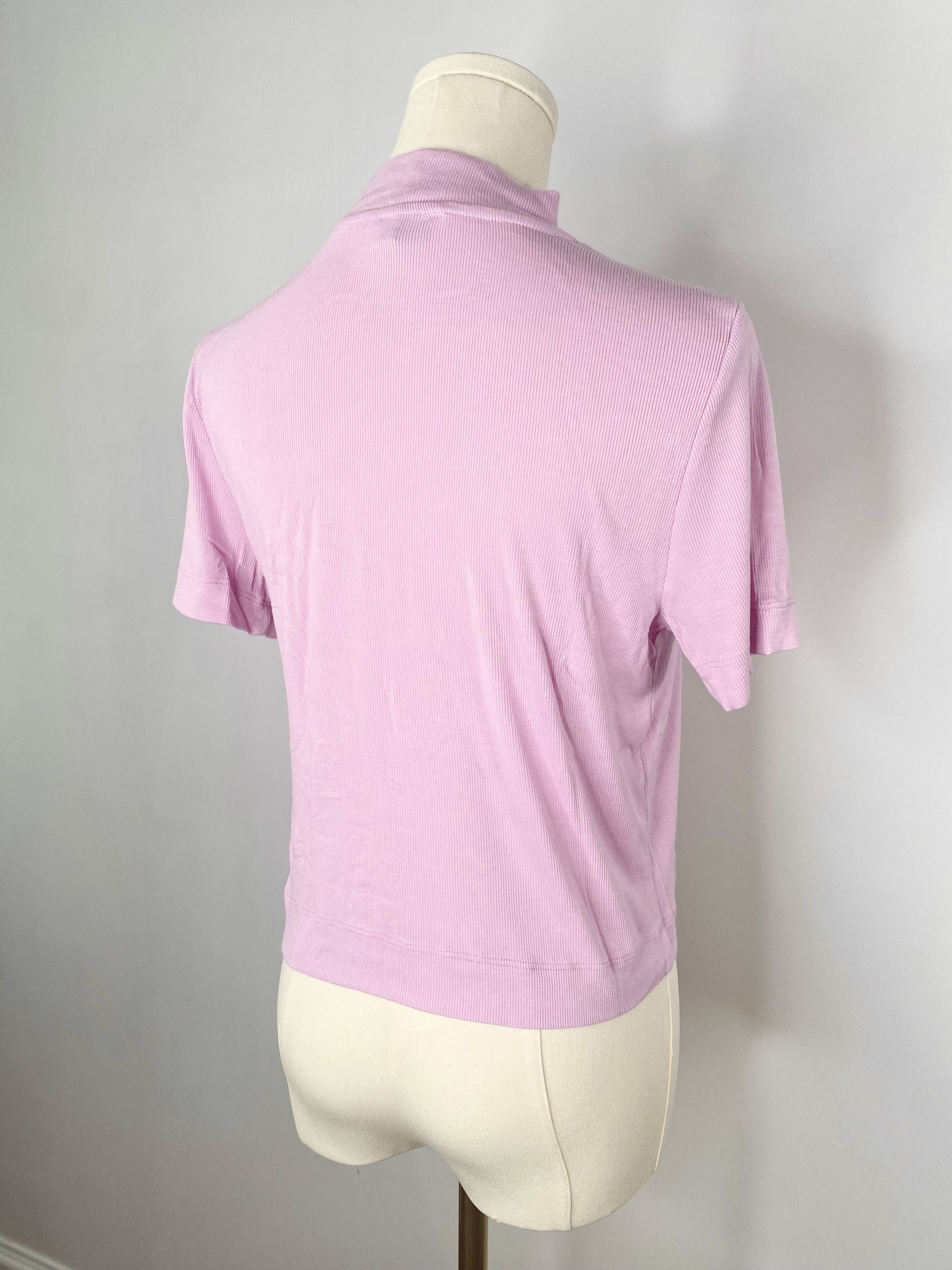 Other Pink mock-neck ribbed turtleneck sweater t-shirt - Babaton Size L / US 10 / IT 46 - 4 Thumbnail