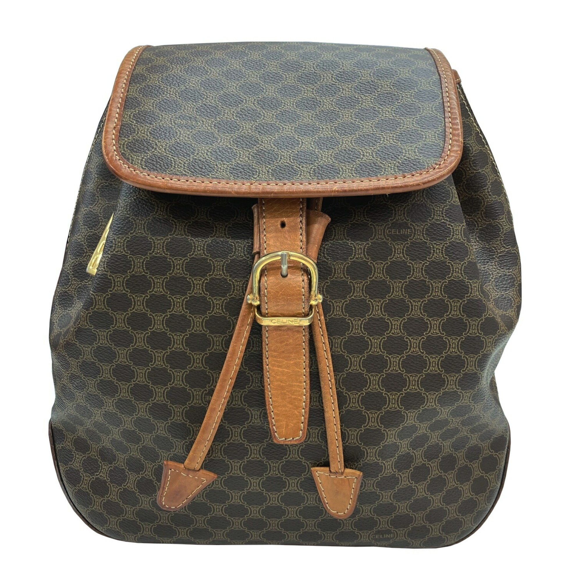 Celine Celine Macadam Backpack Rucksack Stripes Leather 