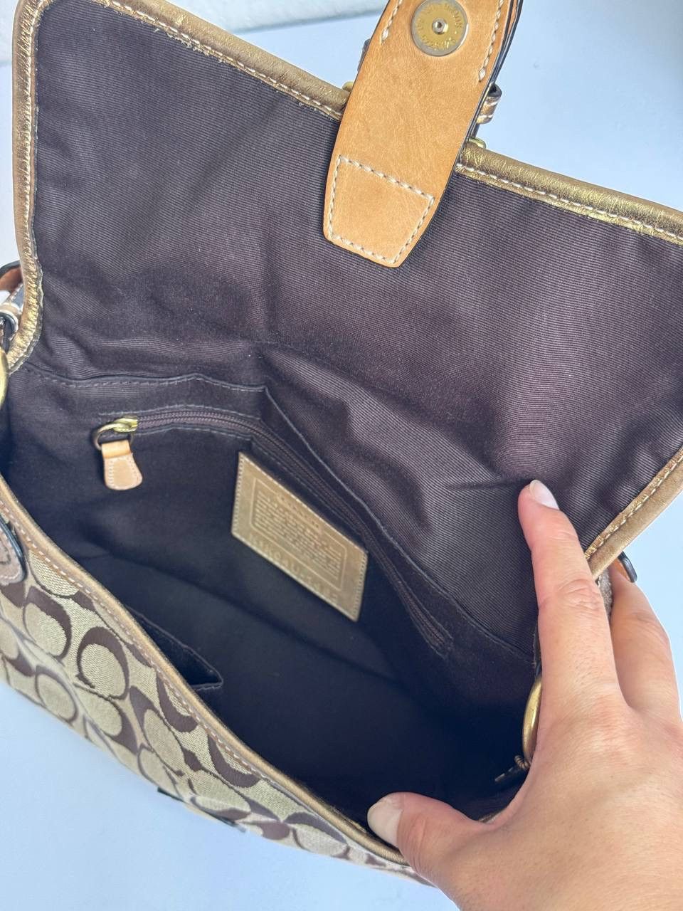 Coach Coach Y2K Signature Monogram Gold Metallic Accents Shoulder Size ONE SIZE - 12 Thumbnail