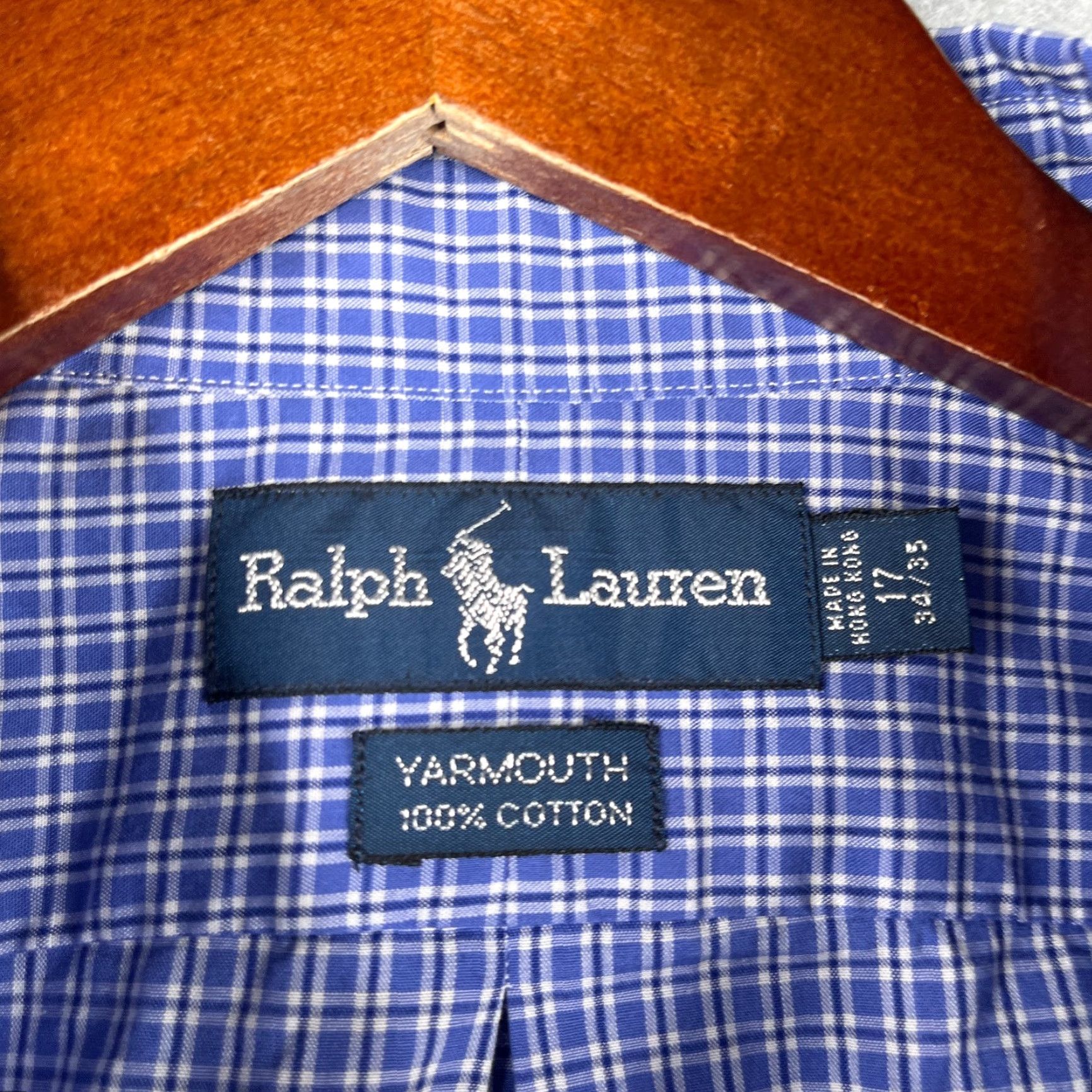 Ralph Lauren Ralph Lauren Yarmouth Shirt Mens 17 Blue Check Casual Button Down Long Sleeve Size US XL / EU 56 / 4 - 5 Thumbnail