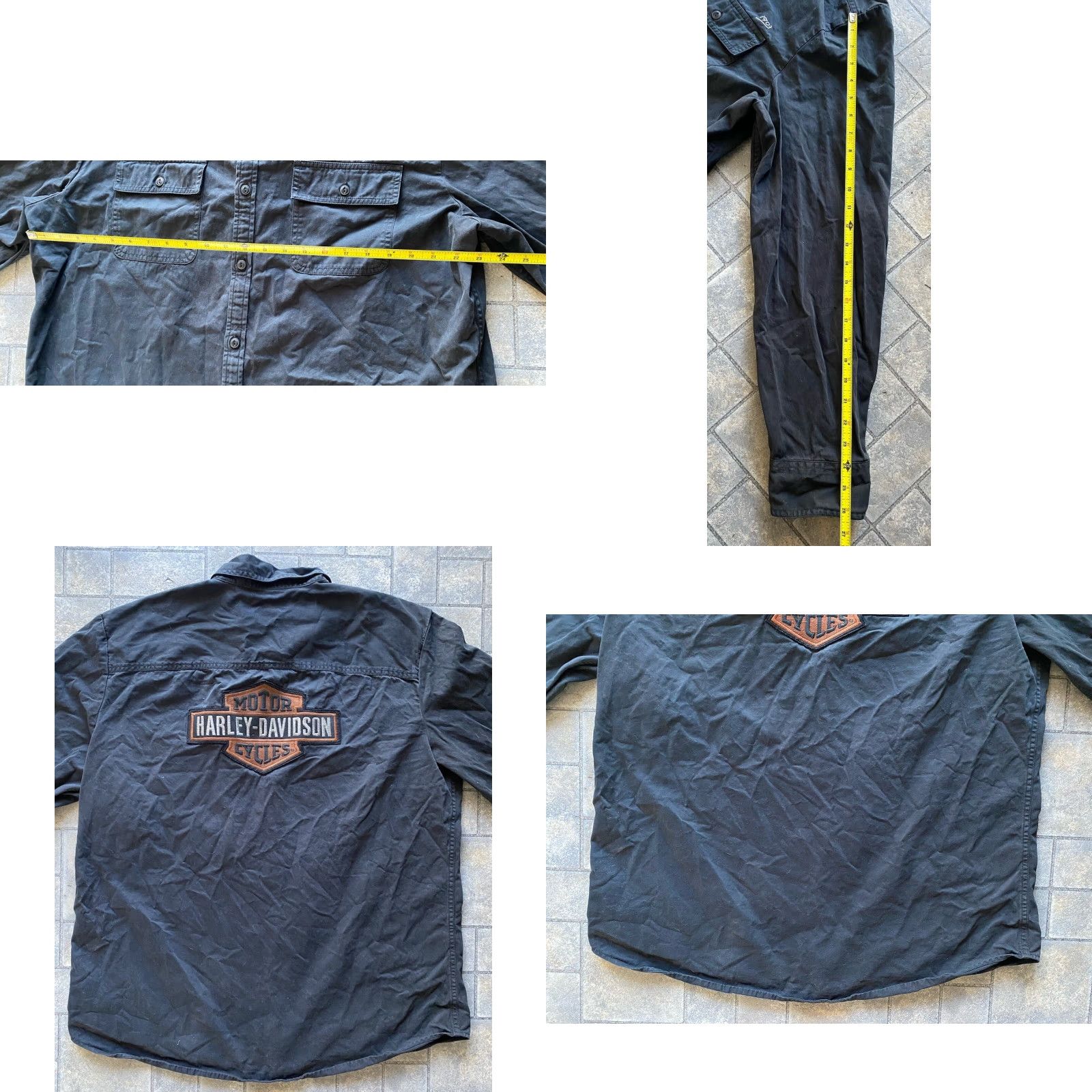 Harley Davidson Harley-Davidson Shirt Button-Up Long Sleeve Black 2XL Slim Mens Size US XXL / EU 58 / 5 - 9 Thumbnail