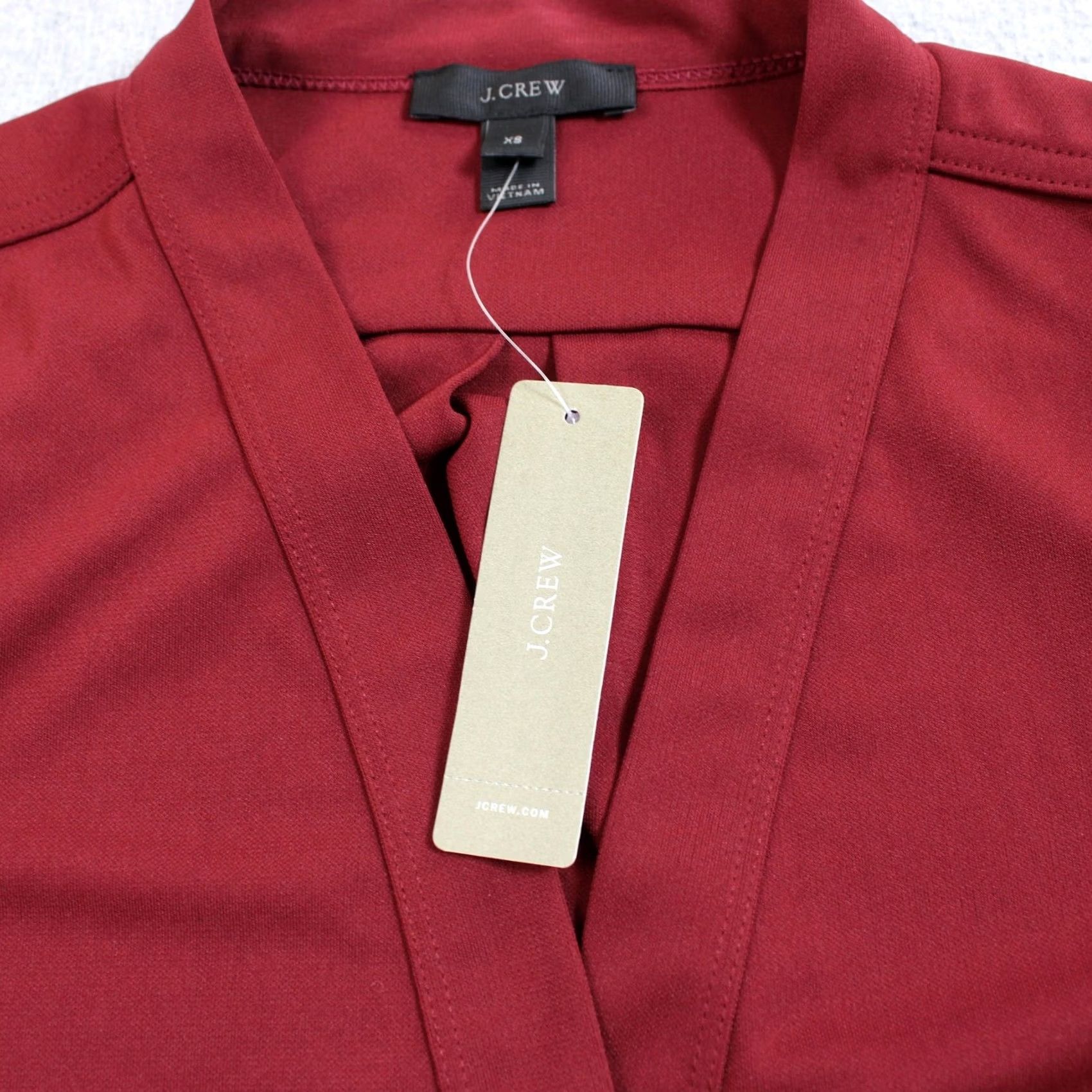 J.Crew J Crew Shirt Dress Women XS Red V Neck 3/4 Sleeve Pockets Office Lightweight Size XS / US 0-2 / IT 36-38 - 5 Thumbnail