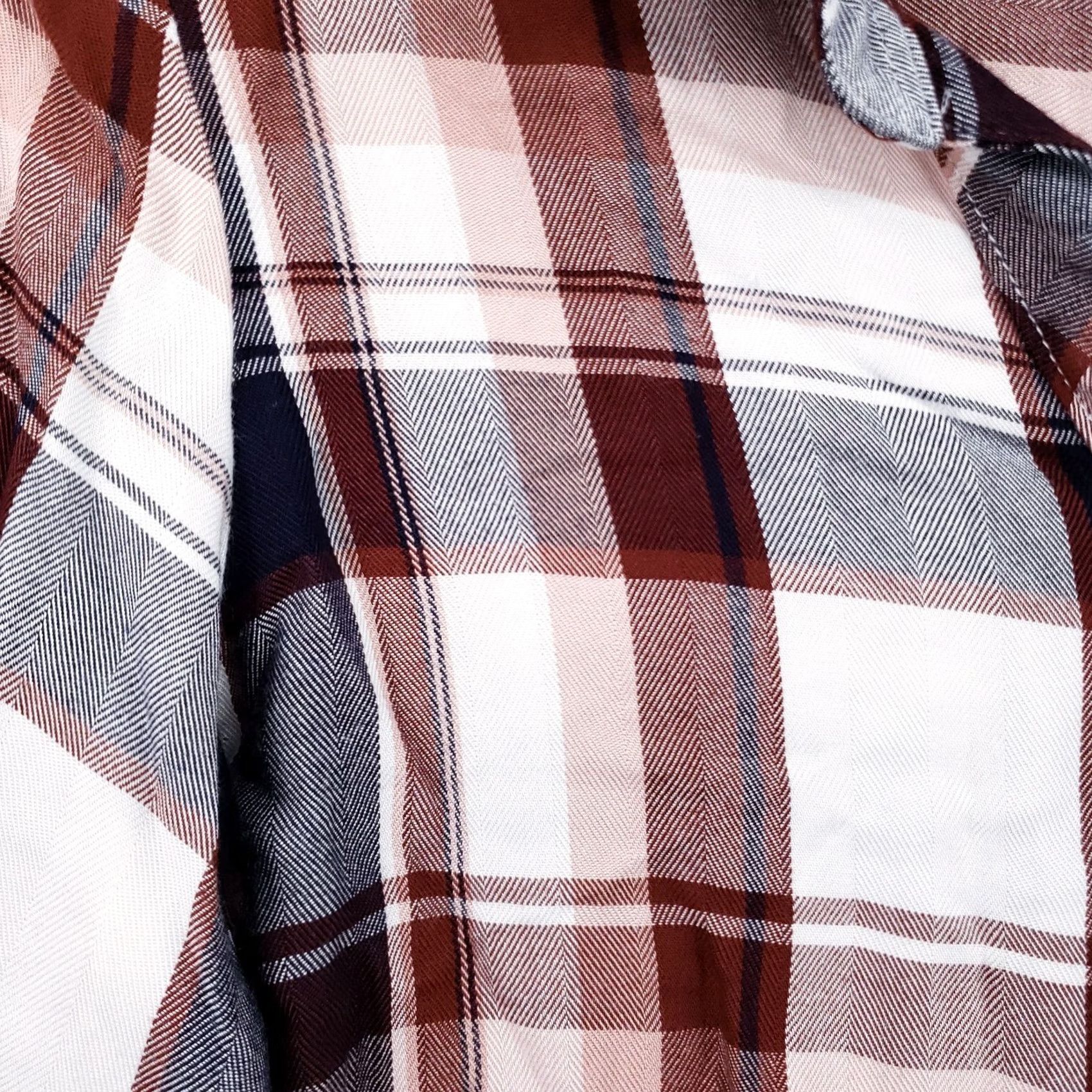 Vintage Altar'd State Shirt XS Brown White Plaid Button Up Long Sleeve Extra Small Women Size XS / US 0-2 / IT 36-38 - 4 Thumbnail