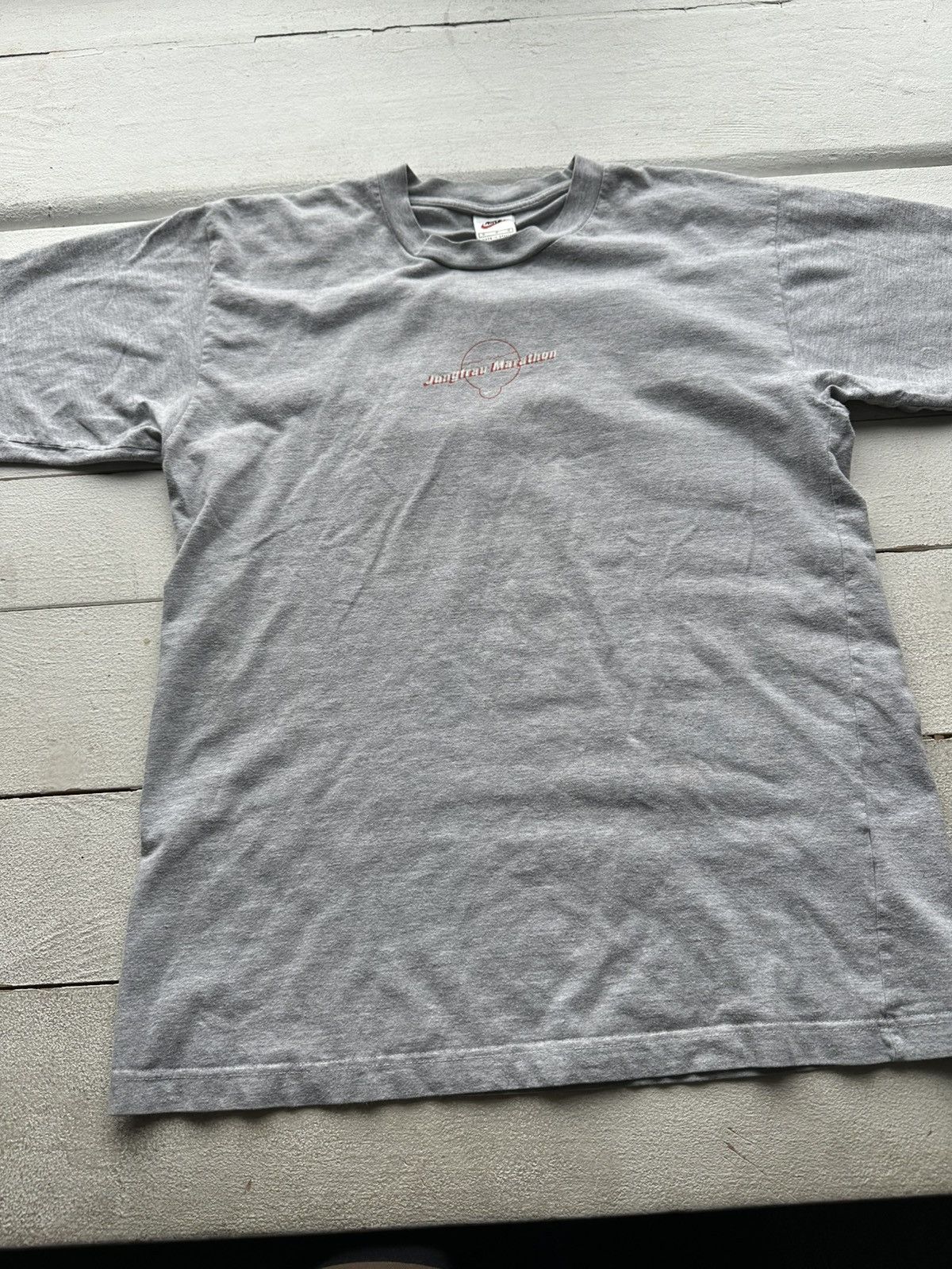 Nike × Vintage 🚨Vintage 90's Nike Jungfrau Marathon Boxie T-shirt M Size US M / EU 48-50 / 2 - 8 Thumbnail