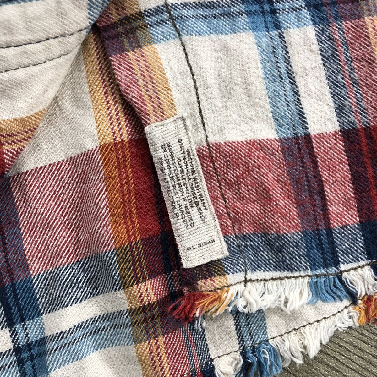 If Six Was Nine × Japanese Brand × Le Grande Bleu (L.G.B.) 2000's GOA Unfinished Plaid Punk Style Western Shirt Flannel Size US M / EU 48-50 / 2 - 6 Thumbnail