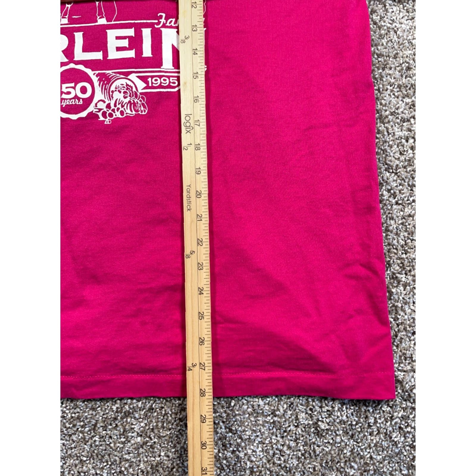 Fruit Of The Loom VINTAGE 1995 Michigan Bierlein Family T-Shirt Adult 2XL Dark Pink Graphic Print Single Stitch Fruit of the Loom 90s Mens Size US XXL / EU 58 / 5 - 7 Thumbnail