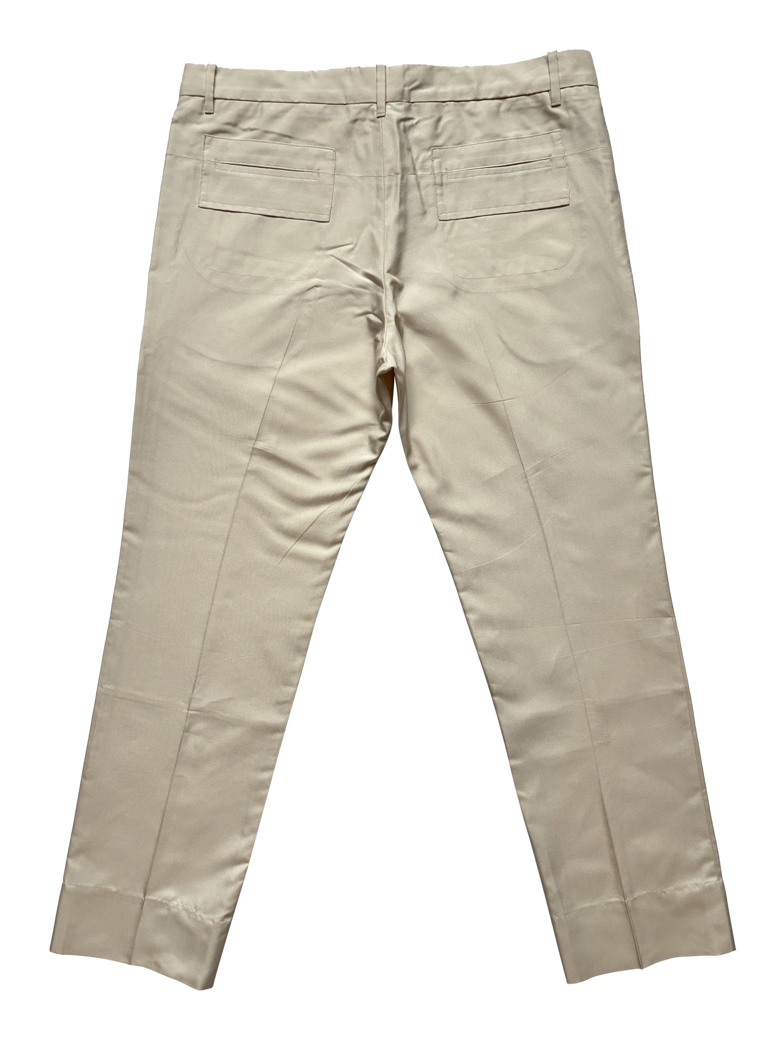 Jil Sander ⚡️QUICK SALE⚡️Jil Sander Cream Silk Trousers Pants Size 32" / US 10 / IT 46 - 2 Thumbnail