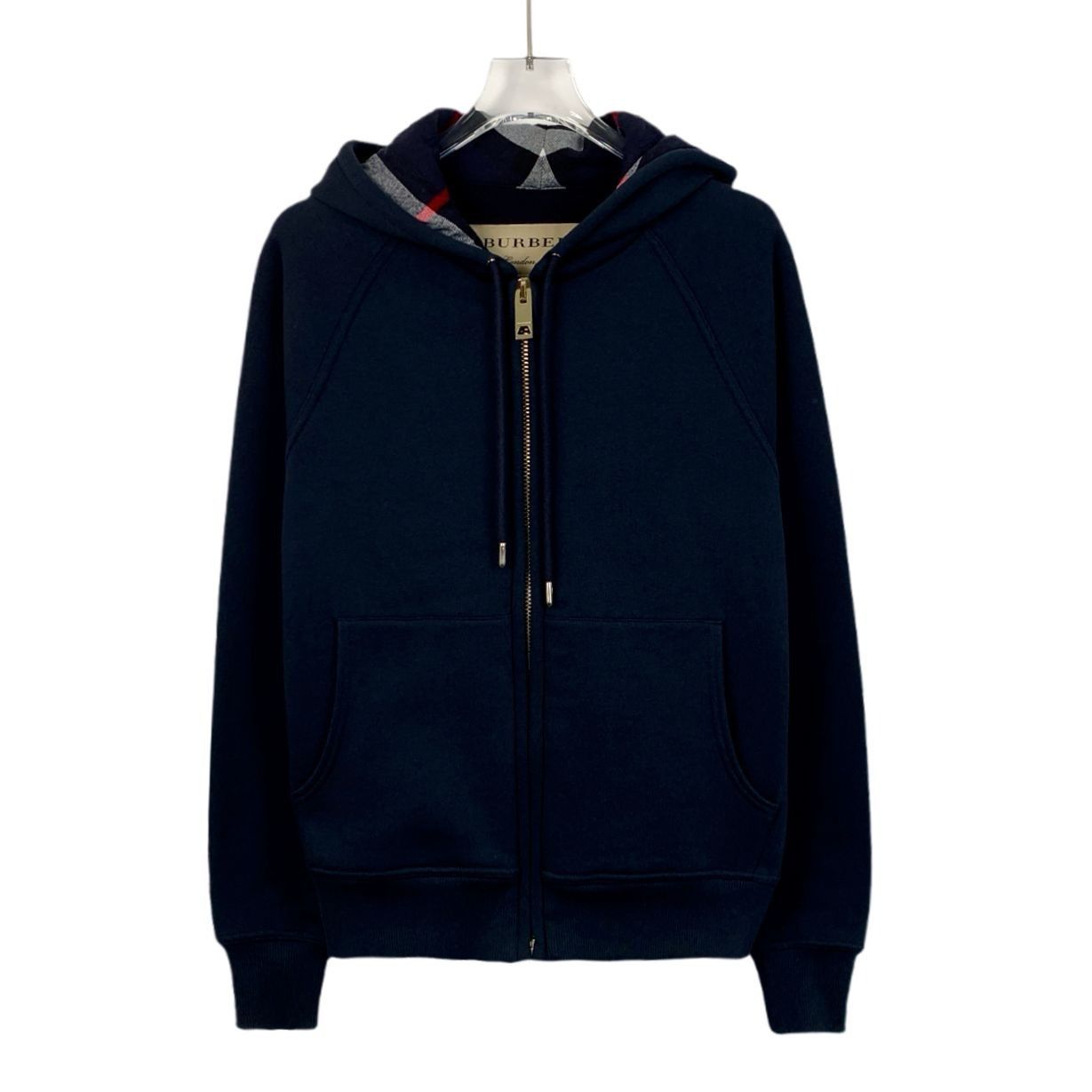 Burberry Burberry Deep Blue Cotton Hooded Zip-Up Sweatshirt With Draw Size US M / EU 48-50 / 2 - 1 Thumbnail