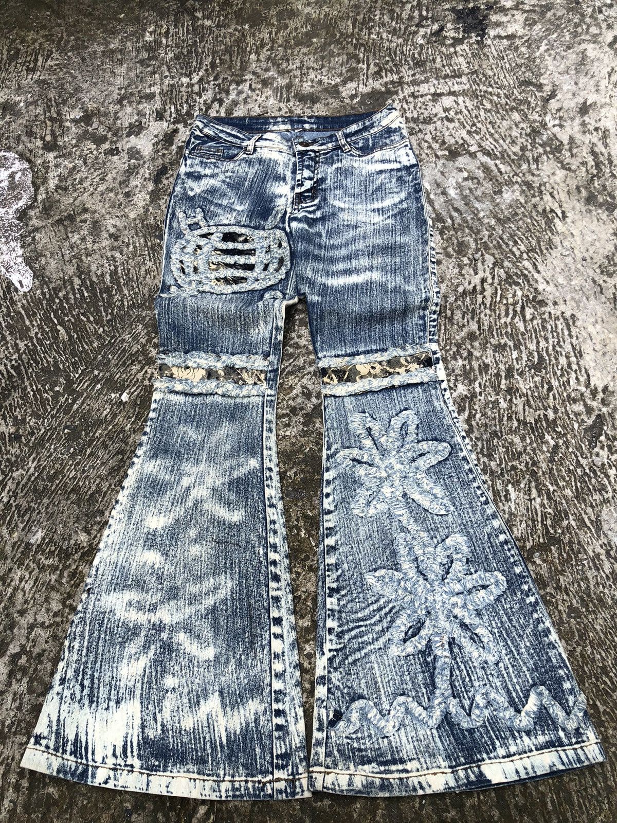 Y2k style flare denim pants