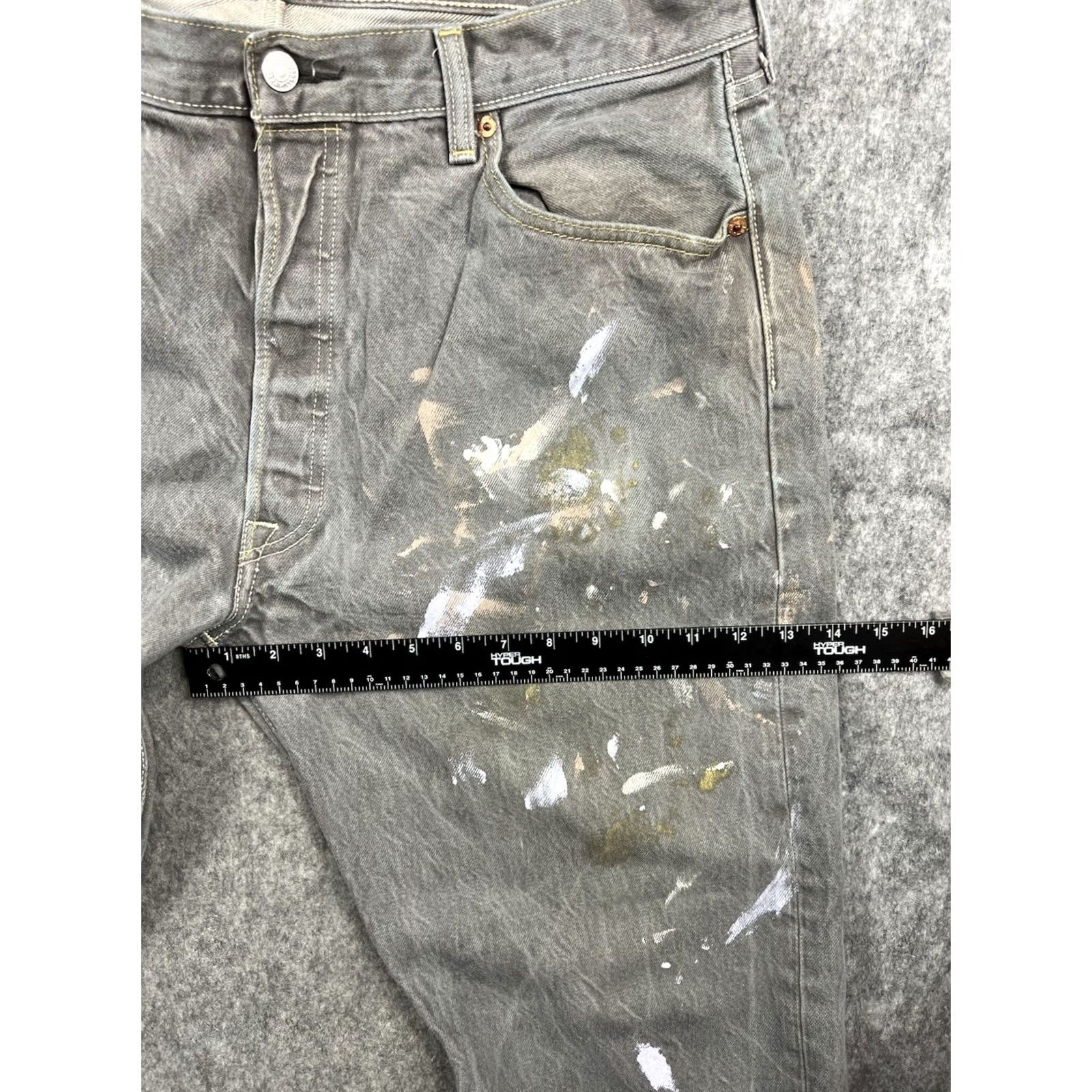 Levi's Levi's 501 Jeans Men's Gray Regular Fit Straight Leg Denim Size 40x30 Vintage 90s Size US 40 / EU 56 - 4 Thumbnail