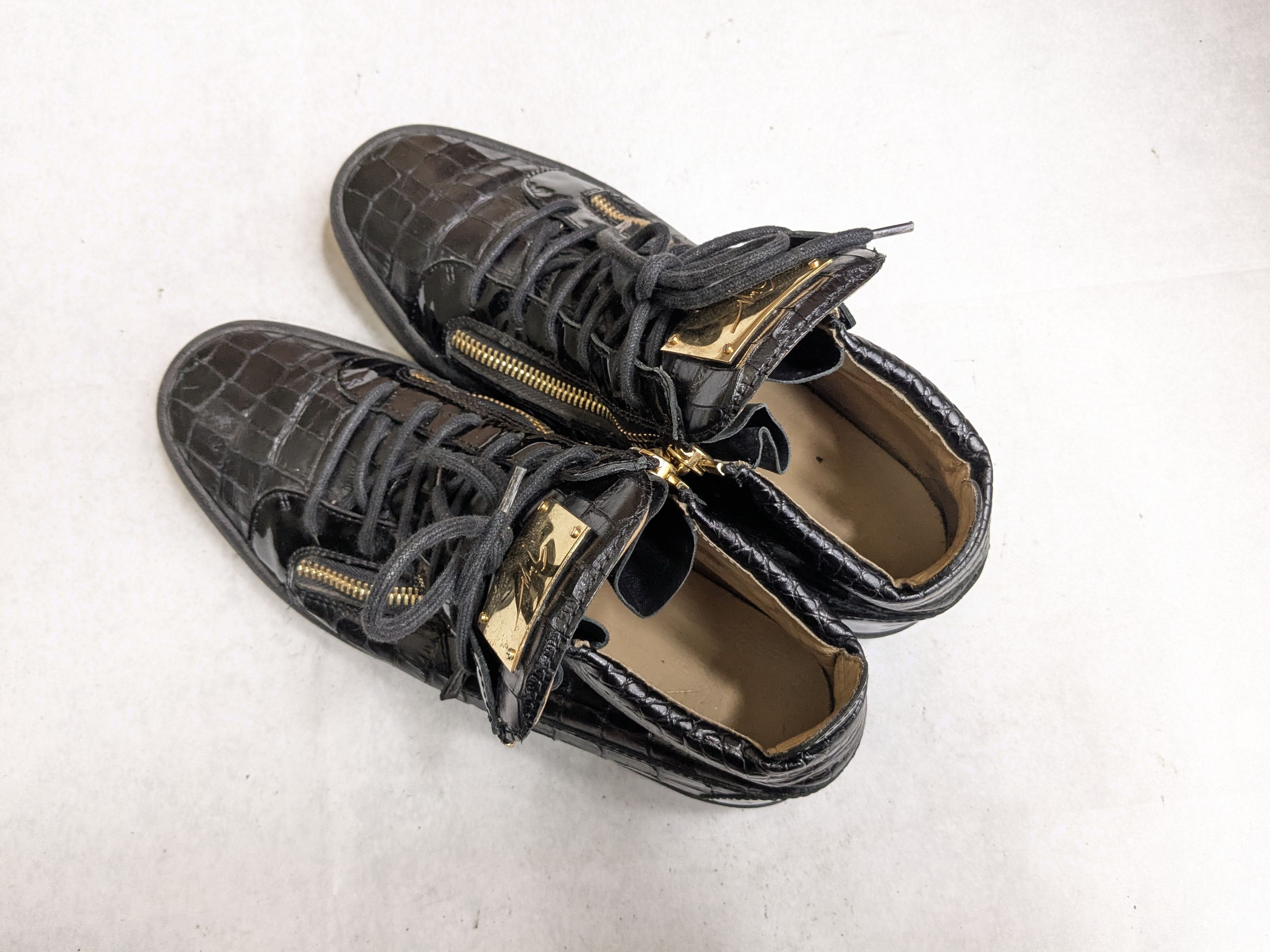 Giuseppe Zanotti Giuseppe Zanotti High Top Sneakers 13 46 Black Gold Size US 13 / EU 46 - 13 Thumbnail