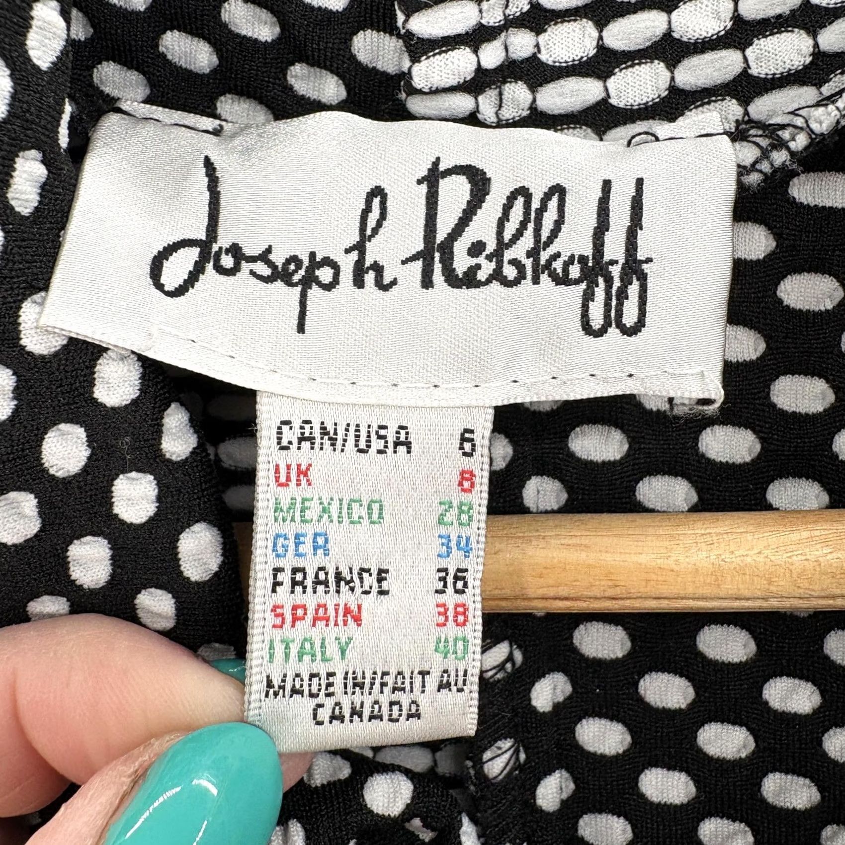 Joseph Ribkoff Joseph Ribkoff Tunic Top Womens 6 Black Polka Dot Cowl Neck Long Sleeve with Pockets Blouse Size M / US 6-8 / IT 42-44 - 4 Thumbnail
