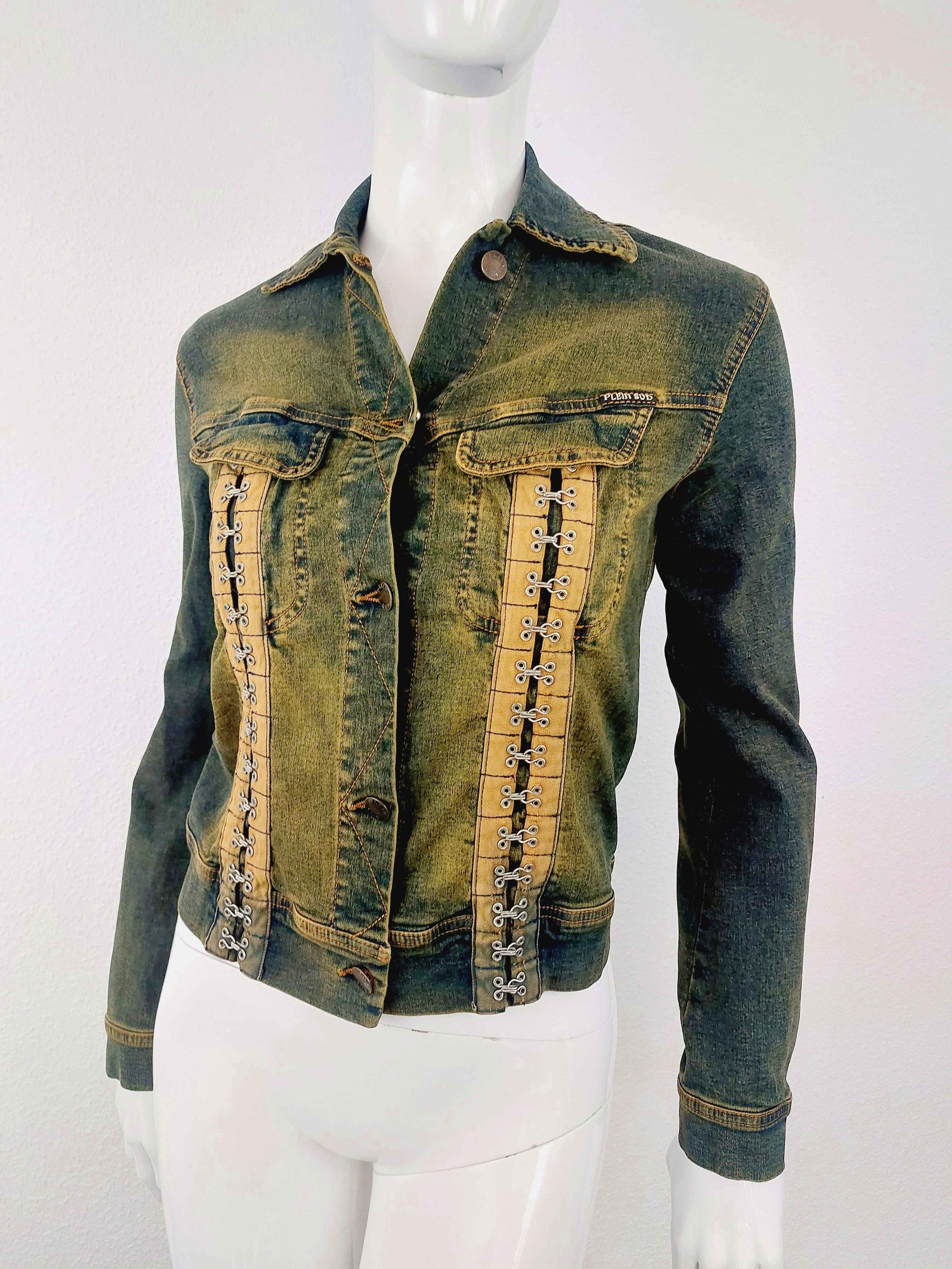 plein sud Plein Sud Corset Hook And Eye Stone Wash Denim Jacket Size S / US 4 / IT 40 - 3 Thumbnail