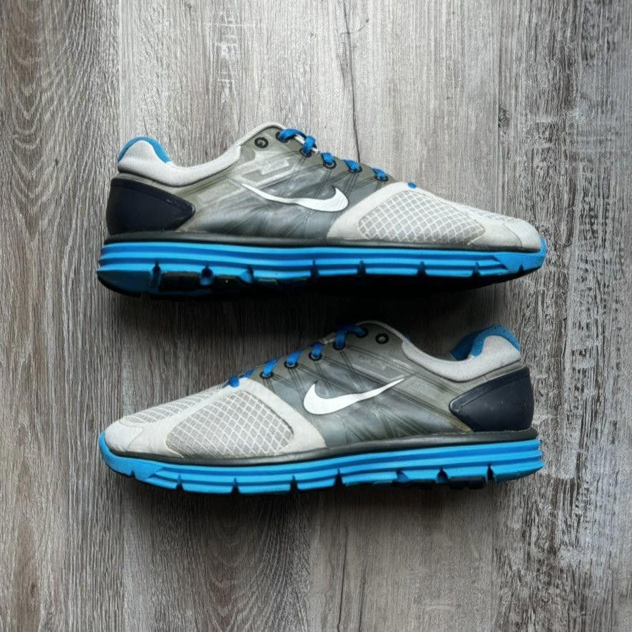 Nike NIKE • Lunarglide+ 2 "Grey/Blue" (12M) Size US 12 / EU 45 - 2 Thumbnail