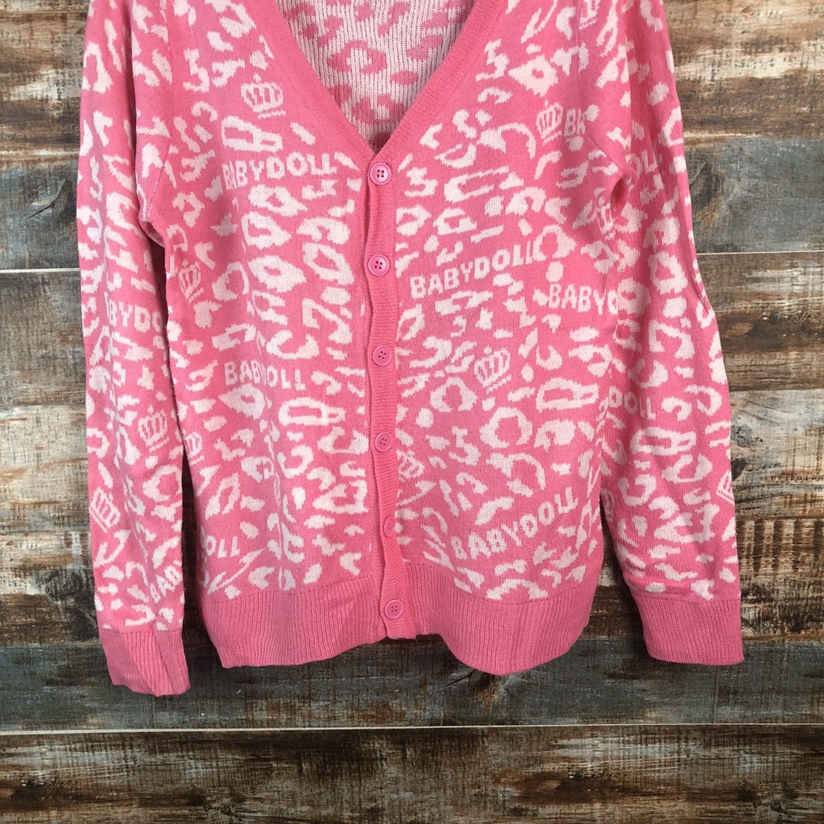 Japanese Brand DL Baby Doll Pink Cardigan Knitwear #C673 Size S / US 4 / IT 40 - 3 Thumbnail