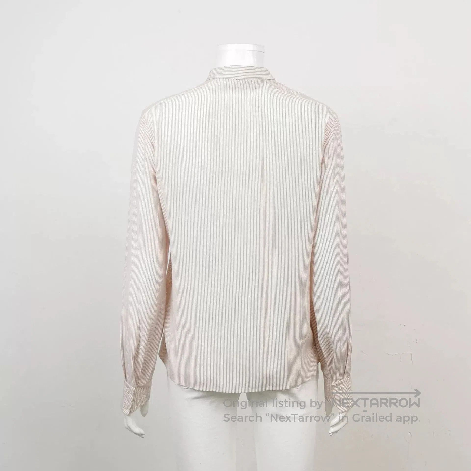 Celine Silk Colorblock Stripe Shirt 38.