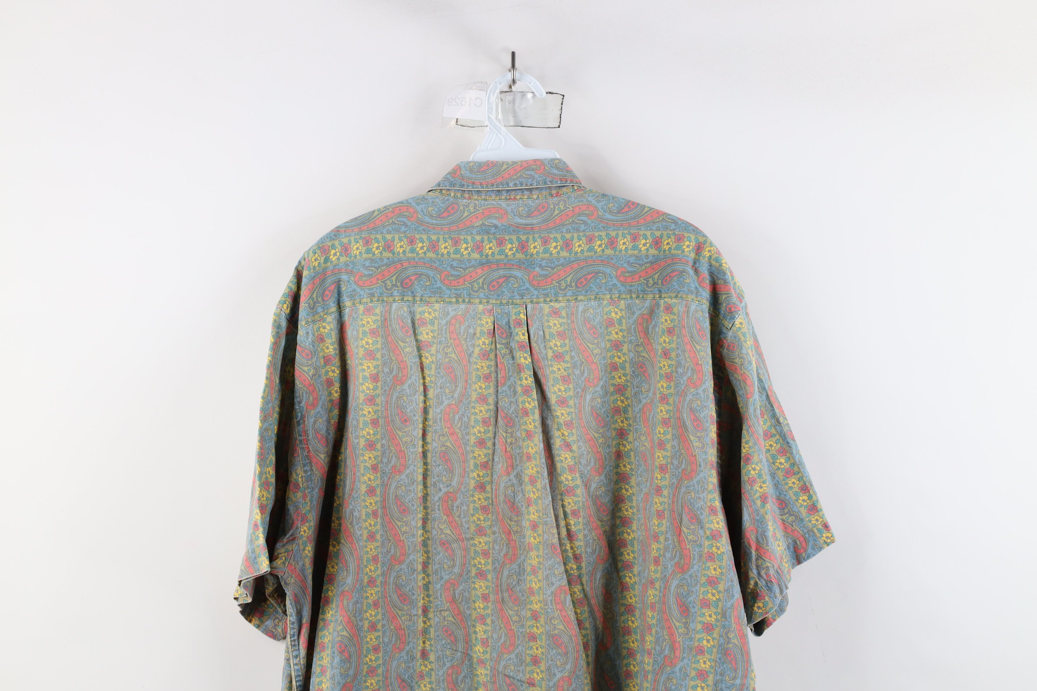 Vintage Vintage 90s Streetwear Flower Paisley Baggy Button Shirt Size US XL / EU 56 / 4 - 12 Thumbnail