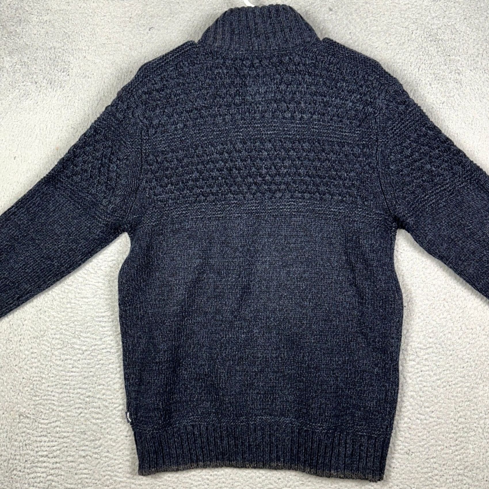 FatFace Fat Face Wool Blend Sweater Knit Mens M Dark Blue Quarter Zip Pullover EUC Size US M / EU 48-50 / 2 - 3 Thumbnail