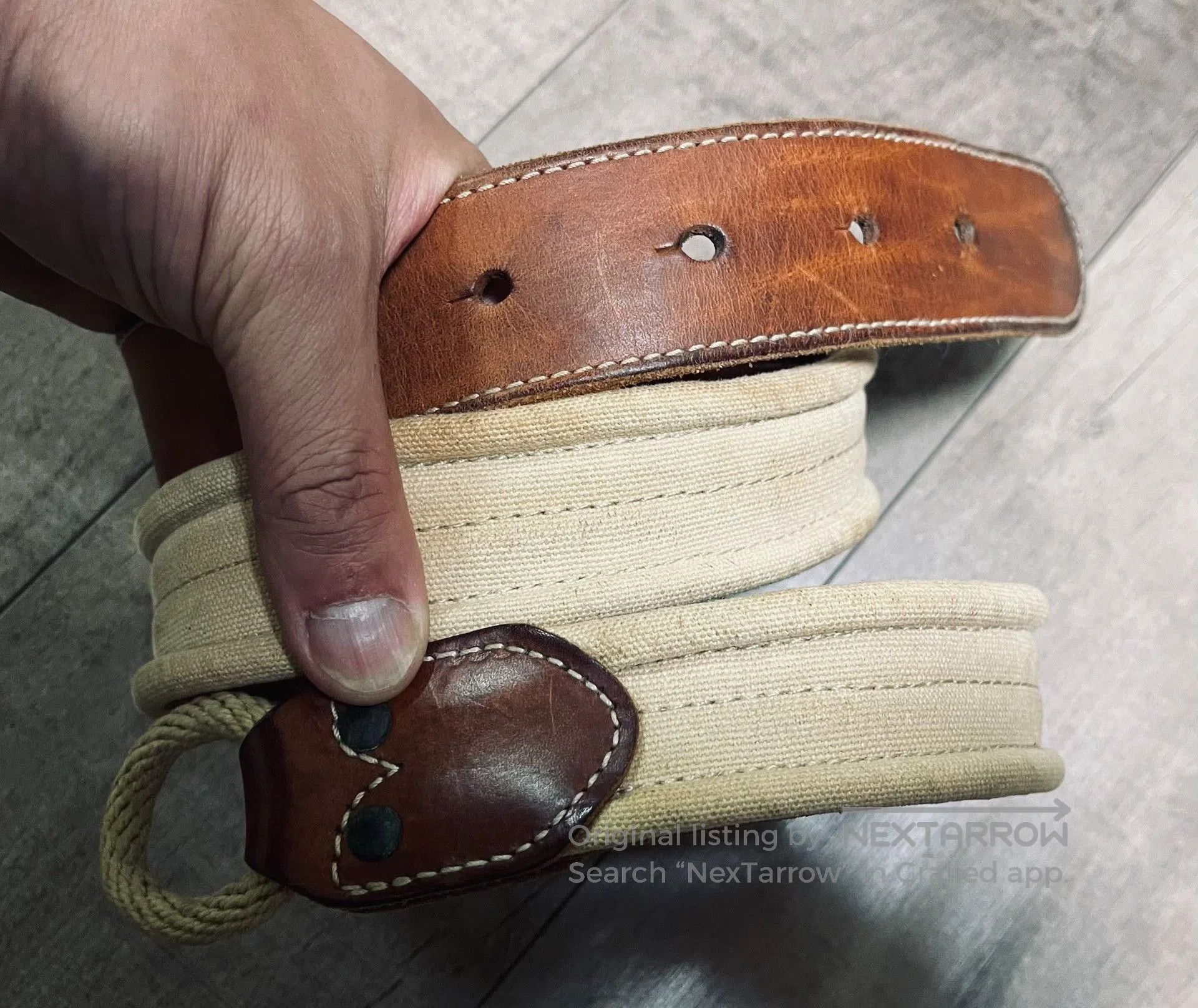 RRL Ralph Lauren RRL Leather Canvas Mix Belt. Size ONE SIZE - 2 Thumbnail
