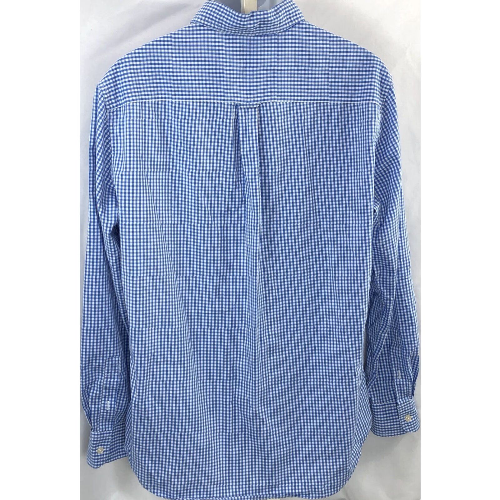 Chaps RL Chaps Oxford Button Up L Blue White Gingham Plaid Long Sleeve Pocket Preppy Size US L / EU 52-54 / 3 - 3 Thumbnail
