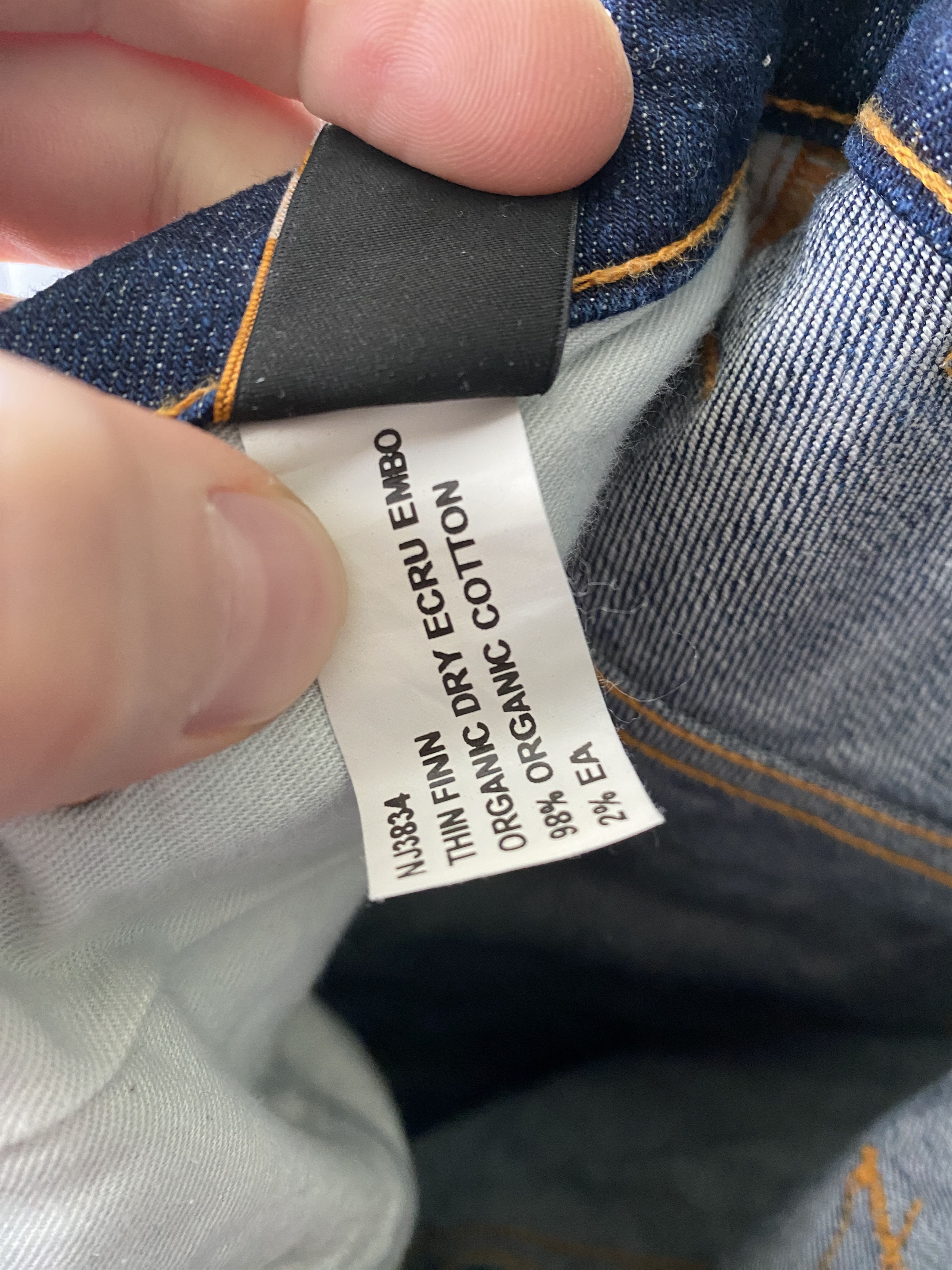 Denime × Nudie Jeans Nudie Jeans Thin Finn Org Dry Ecru Embo Denim jeans s W32 32 Size US 32 / EU 48 - 6 Thumbnail
