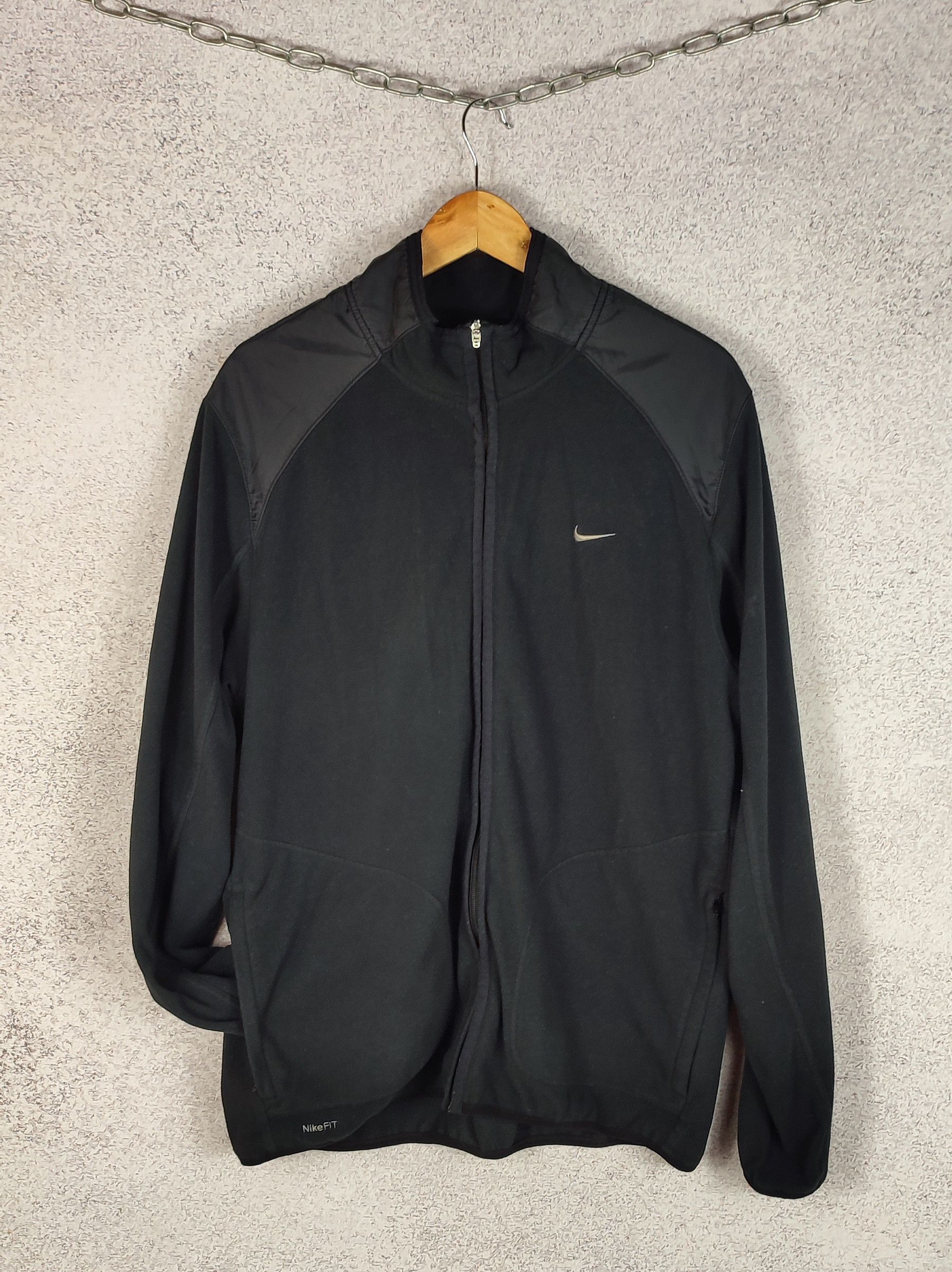 Nike 🔥 Nike Fleece Zip Jacket Vintage Black y2k Therma Fit Size US L / EU 52-54 / 3 - 1 Thumbnail