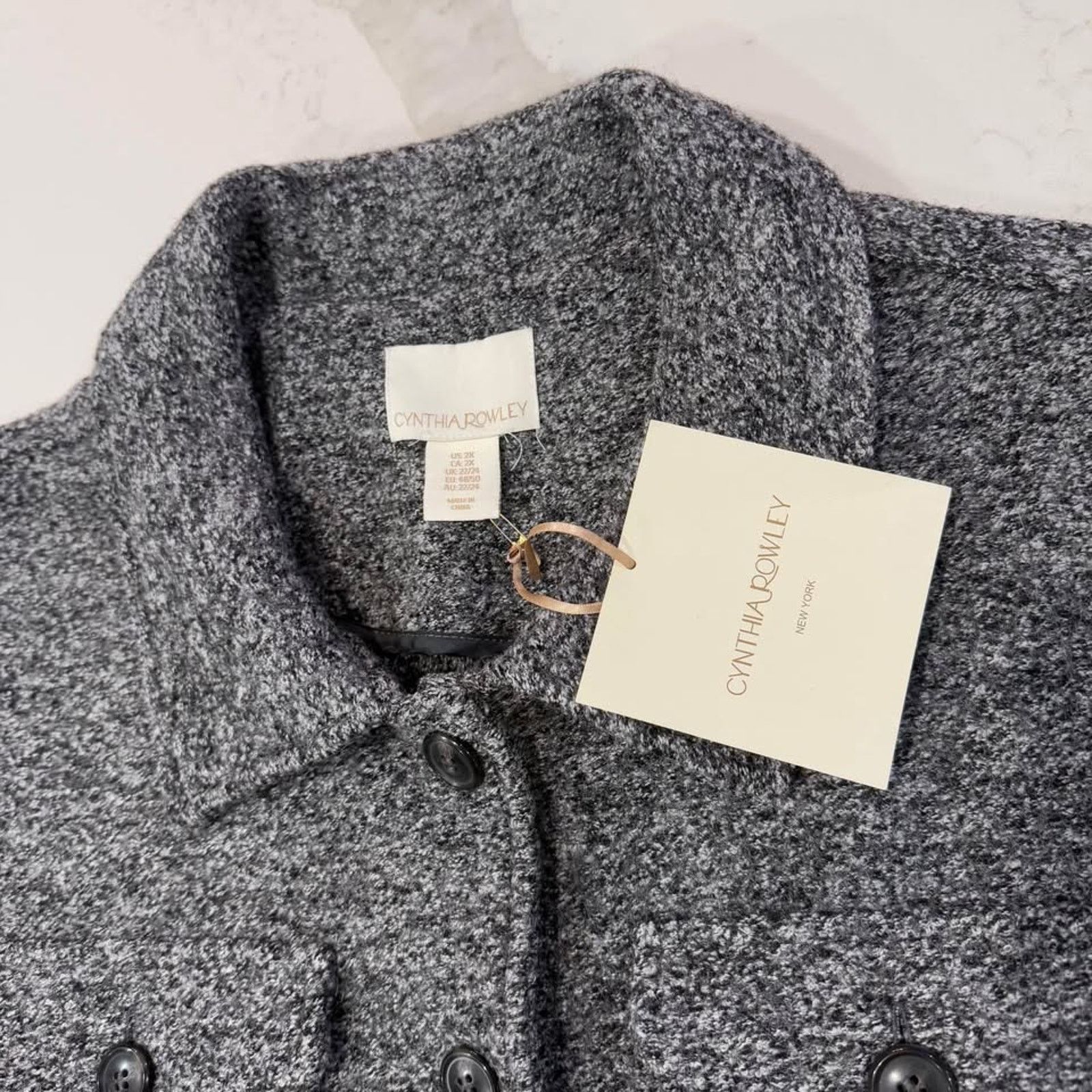 Cynthia Rowley Cynthia Rowley NWT Button Up Jacket Gray Wool/Rayon Women 2X Size XXL / US 16-18 / IT 52-54 - 3 Thumbnail