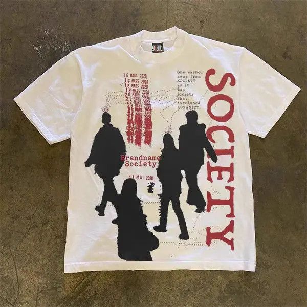 Vintage White Loose Street Men's and Women's Short Sleeve T-Shirt Size US S / EU 44-46 / 1 - 3 Thumbnail