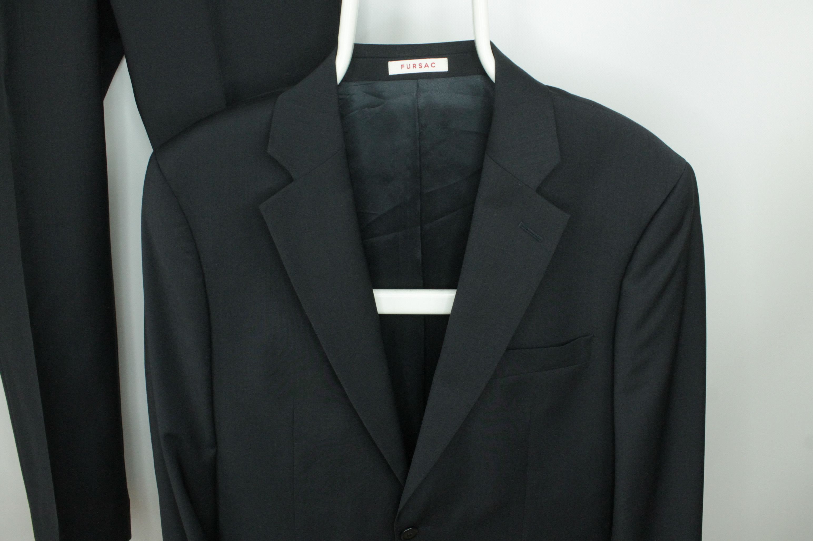 De Fursac Fursac Paris Navy Wool Slim Fit Formal Suit Men's Size 38R - 2 Thumbnail