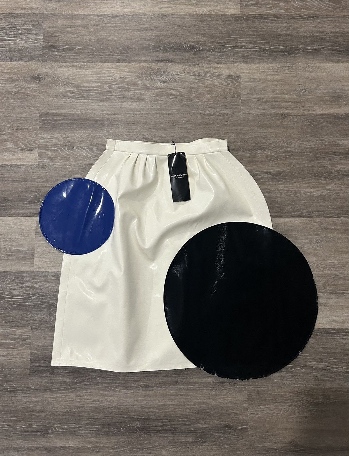 Comme des Garcons × Junya Watanabe Junya Watanabe Comme Des Garçons White Circle Appliqué Skirt Size 32" / US 10 / IT 46 - 1 Thumbnail