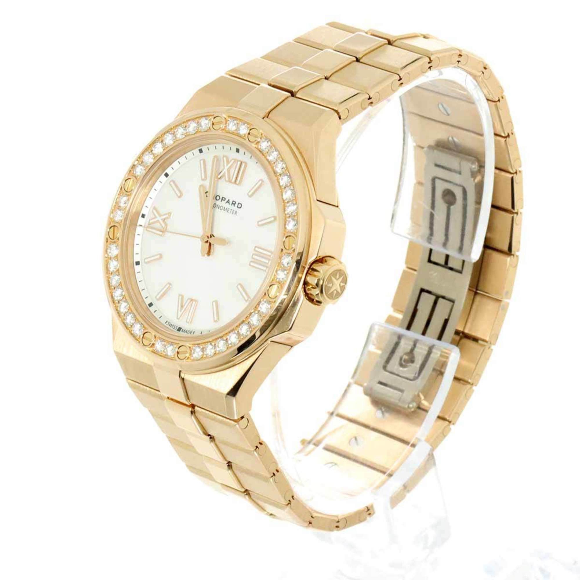 Chopard Alpine Eagle 295370-5002 Ladies' Watch Diamond Bezel White Shell K18Pg Solid Gold Automatic Self-Winding, Women's